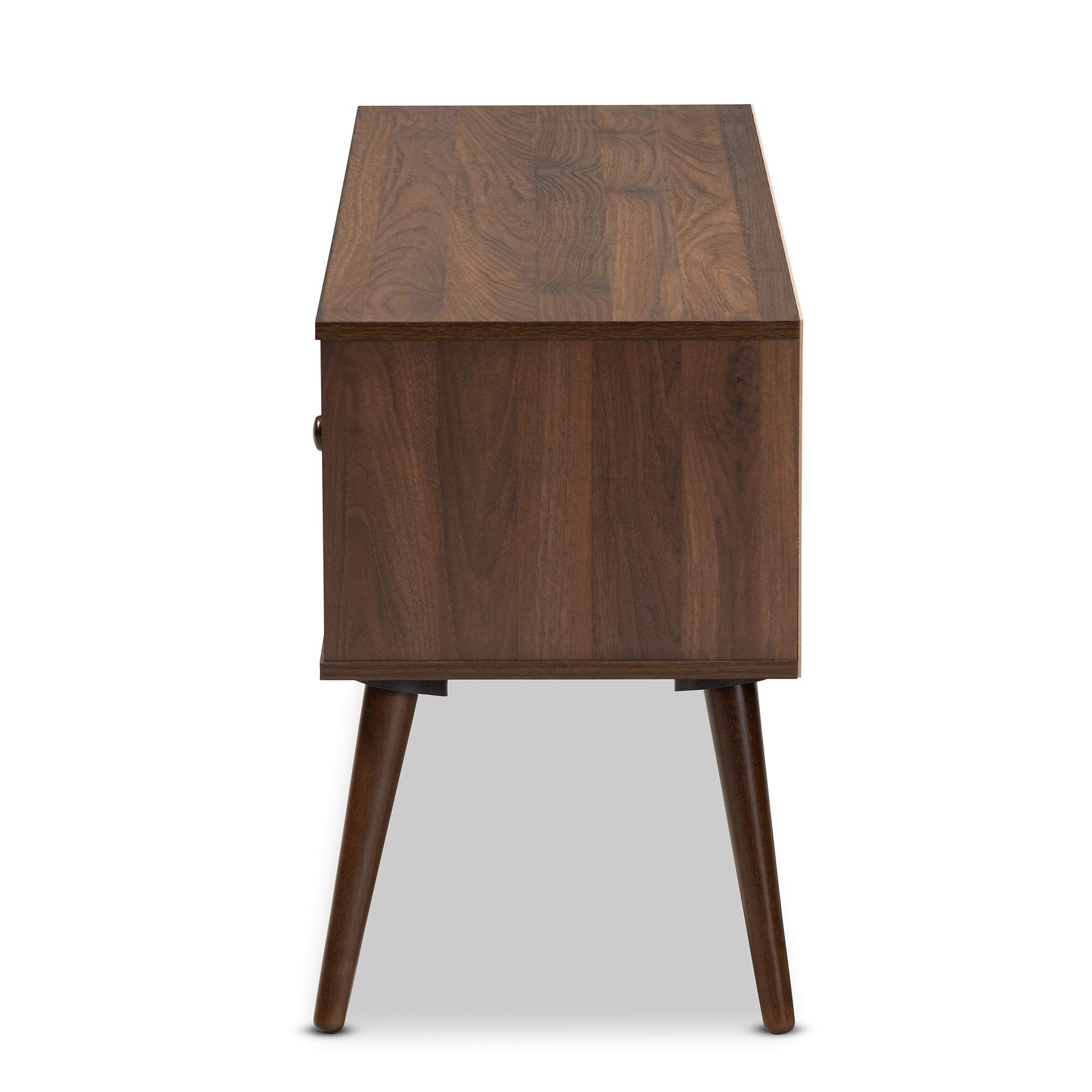 Baxton Studio Modern TV Stand - Walnut Finish, 1 Size - Perfect for Living Room, Bedroom & Home Theater Setup