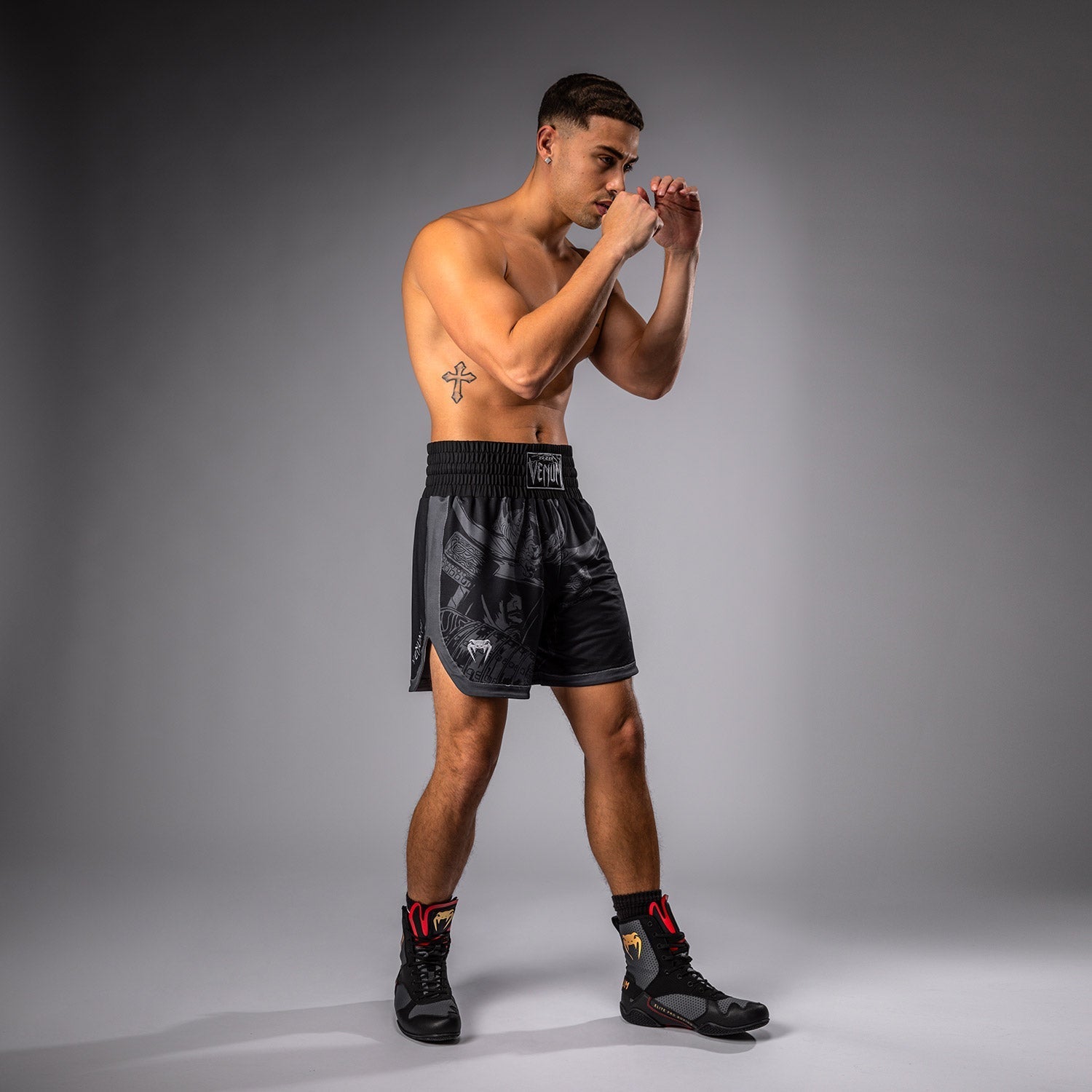 Venum x Assassin's Creed Shadows Boxing Shorts - Black MMA Training Shorts for Men | High-Performance Fightwear for Boxing, MMA & Fitness Workouts