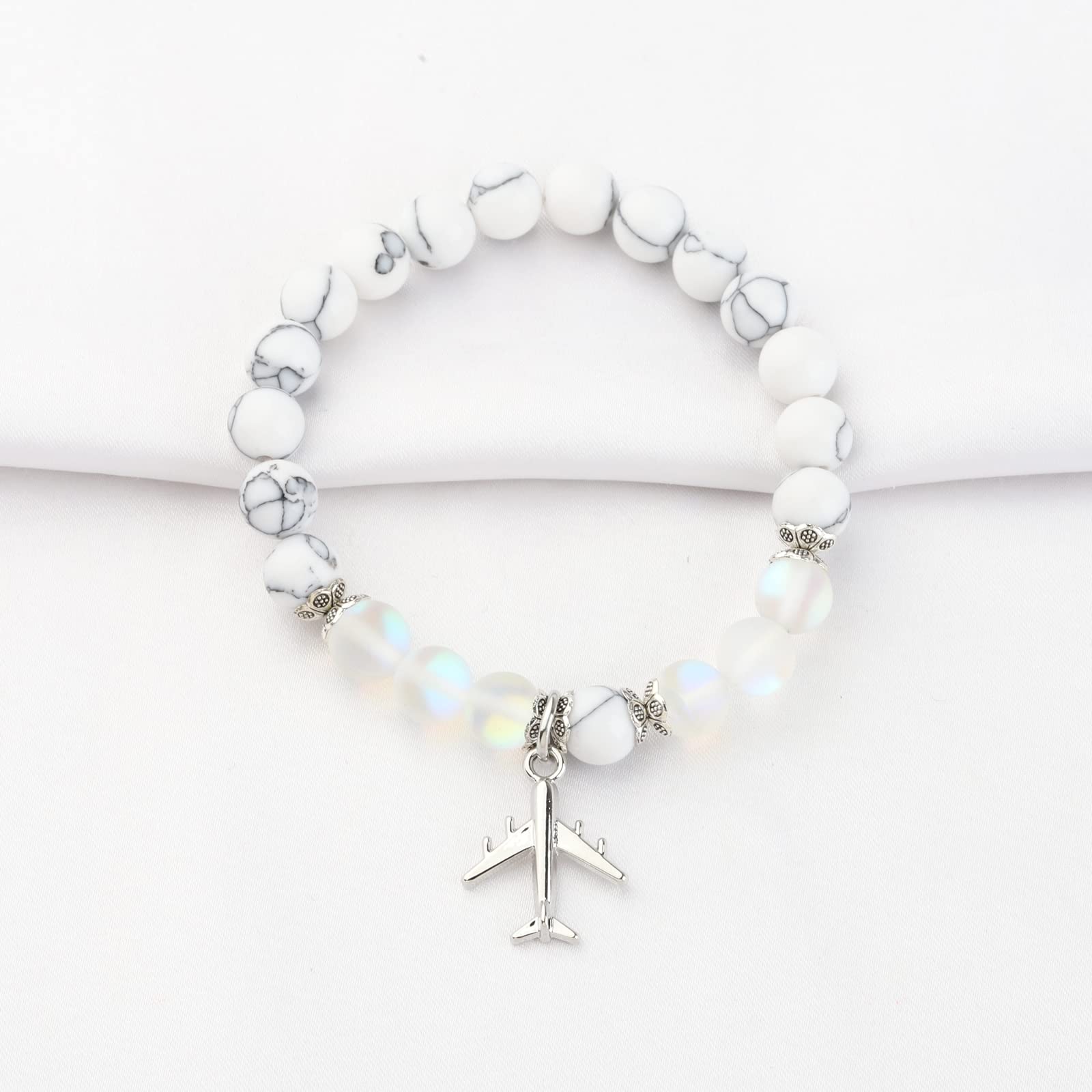 FUSTMW Airplane Bracelet - Aviation Jewelry for Pilots & Flight Attendants - Pilot Graduation Gift, Traveler Accessory - Perfect for Aviation Enthusiasts & Safe Flight Wishes | Ideal for Gifts, Graduations & Travel Accessories