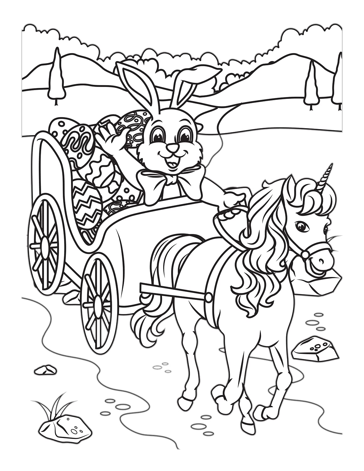 Easter Coloring Book for Kids Ages 4-8 - Fun Easter Basket Stuffer with Cute Bunny, Easter Egg & Spring Designs - Perfect for Easter Gifts, Party Favors & Creative Playtime Activities