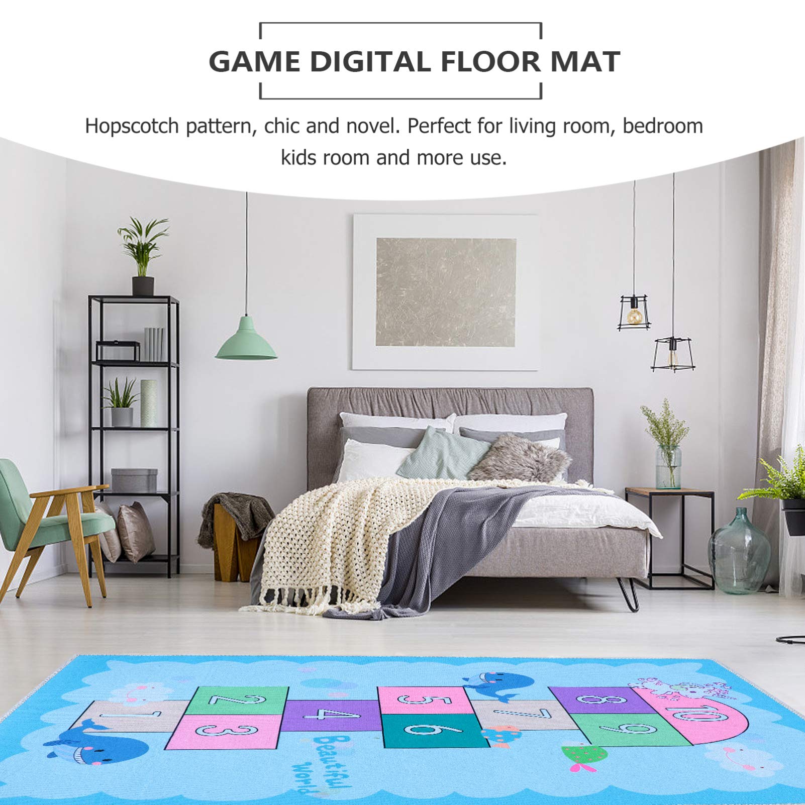 VOSAREA Non-Slip Kids Play Mat - Educational Counting Game Rug with Sensory Textures | Montessori Floor Carpet for Toddlers & Children | Perfect for Playrooms, Daycares & Homeschool Learning Activities