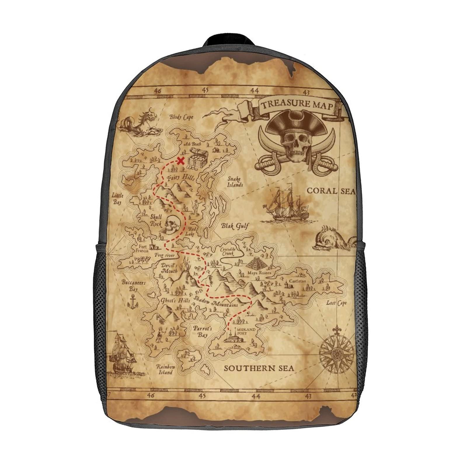 UNSUWU Vintage Treasure Map Pirate Backpack - 17
