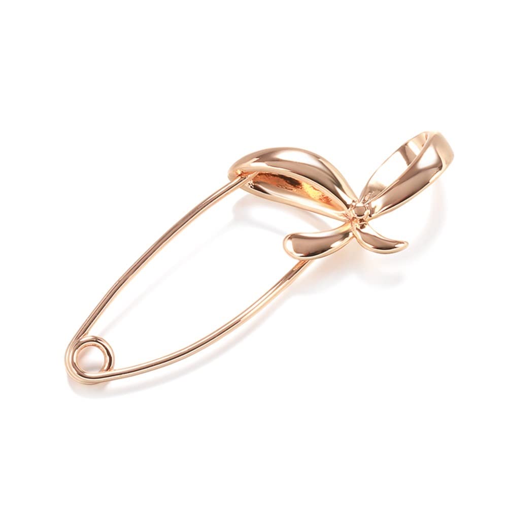 Elegant Rose Gold Bowknot Brooch for Women - Hollow Metal Boutonniere Pin for Weddings, Parties & Special Occasions (1.45 inch, Rose Gold) - Perfect Bridal Jewelry Gift for Mother of the Bride & Formal Events