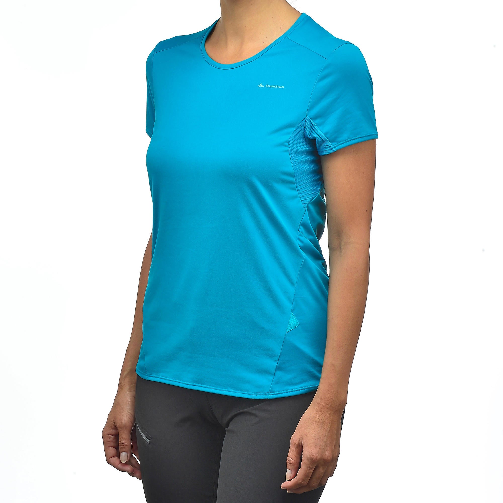 Quechua Women's MH100 Quick-Dry Hiking T-Shirt - Lightweight & Breathable for Outdoor Adventures & Travel