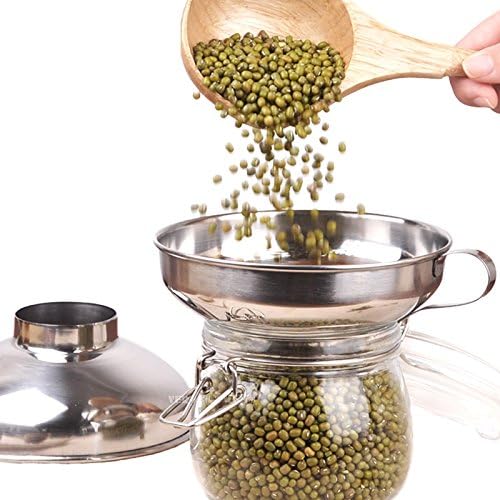Stainless Steel Wide Mouth Canning Funnel with Handle - Perfect for Mason Jars, Regular & Wide Mouth Jars - Essential Kitchen Tool for Canning, Preserving & Food Storage