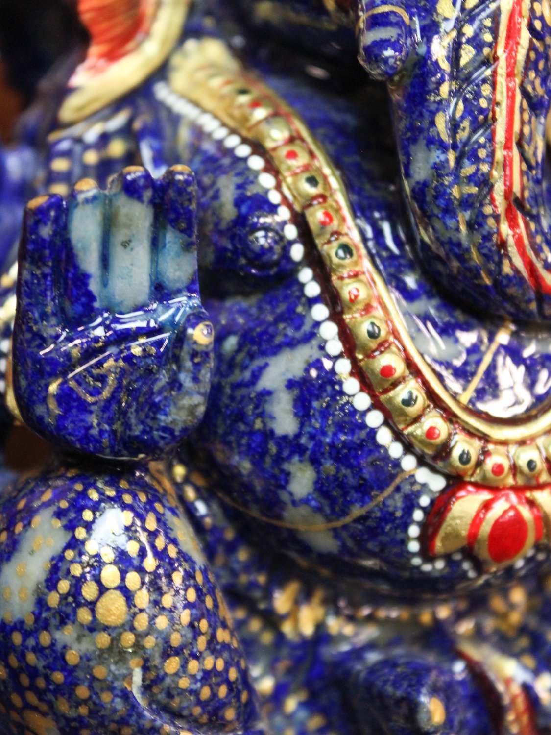 Premium Lapis Lazuli Ganesh Statue - Handcrafted Hindu God Idol for Home Altar, Meditation & Spiritual Decor | Perfect for Yoga Studios, Office Desk & Gift Giving
