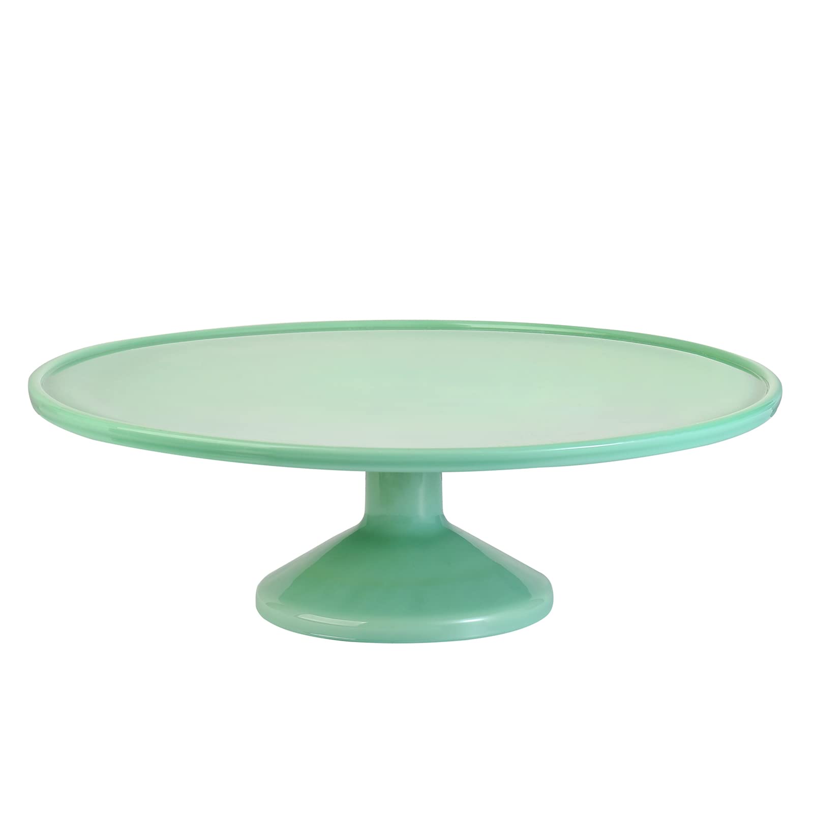 12.9 Inch Jadeite Glass Footed Cake Stand - Elegant Round Dessert Plate for Wedding, Bridal Shower, Birthday & Baby Shower Decor | Perfect for Party Table Displays & Home Decor