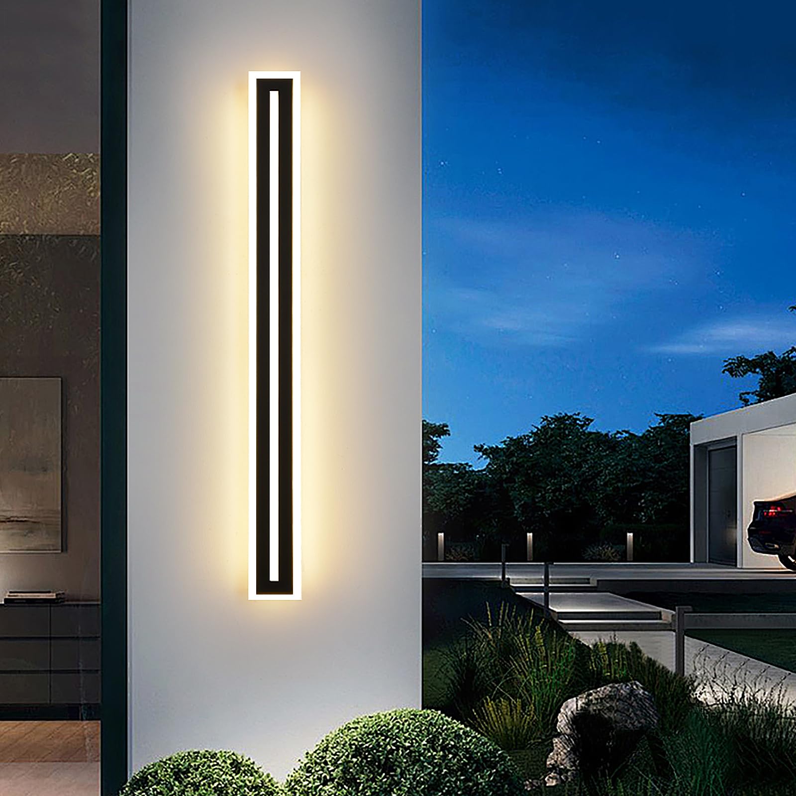36W Modern Outdoor Wall Sconce - 47.2 Inch LED Exterior Light Fixture with IP65 Waterproof Rating - Energy Efficient Wall Lighting for Porch, Patio, Garage & Backyard (Perfect for Outdoor Entertaining & Home Security)