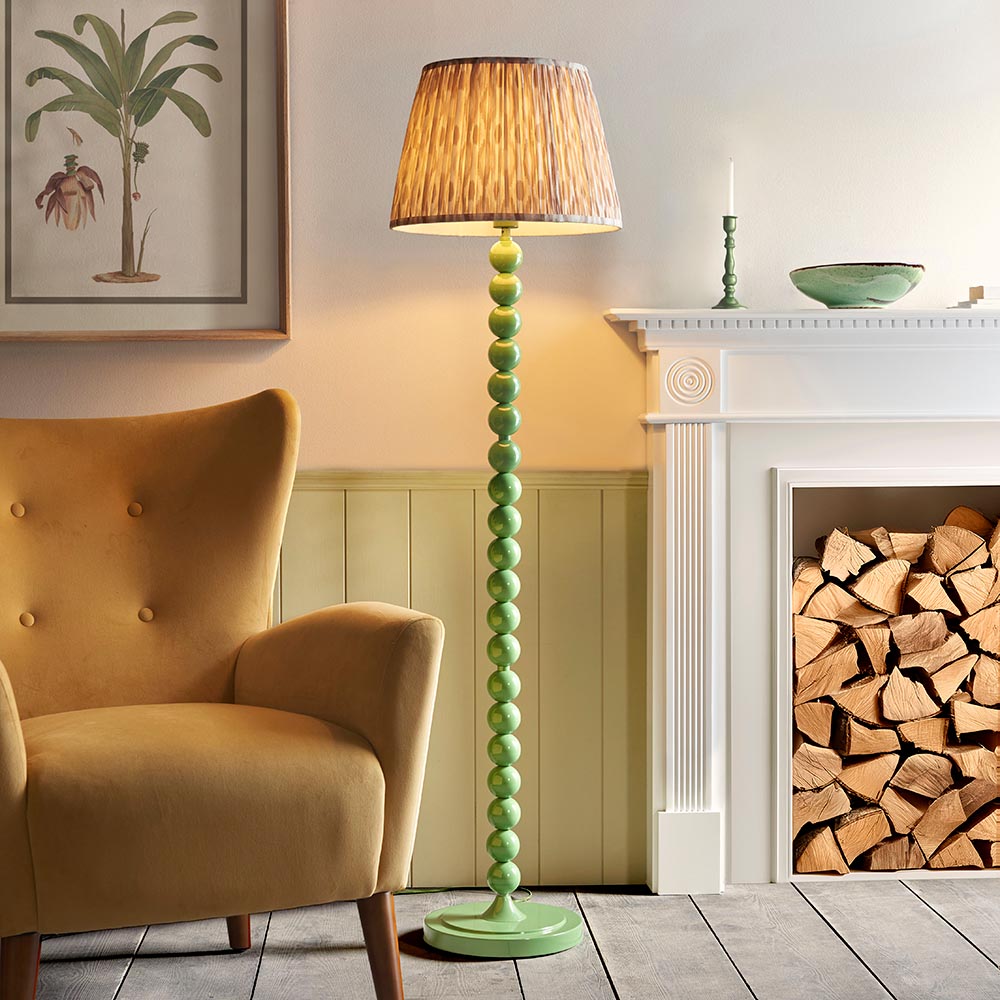 Auralis Ikat Floor Lamp with E27 Socket - Modern Handwoven Design for Living Room, Bedroom & Office Lighting