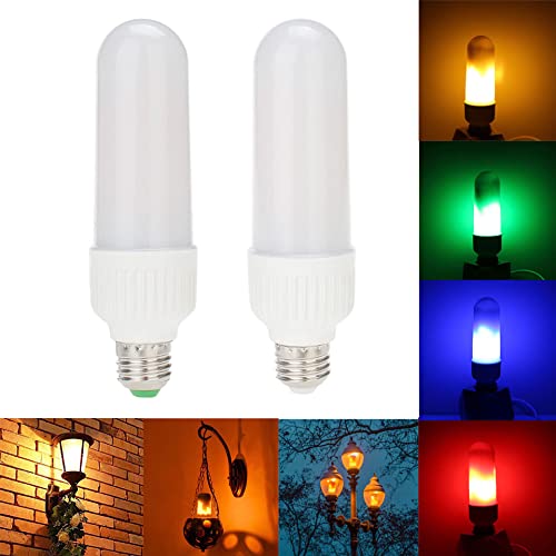 SZLGRZLDZSH E27 E26 B22 LED Flame Effect Bulb - 5W Flickering Fire Light with 2835SMD, Vintage Decorative Lighting for Halloween, Christmas, Parties & Home Decor (Green)
