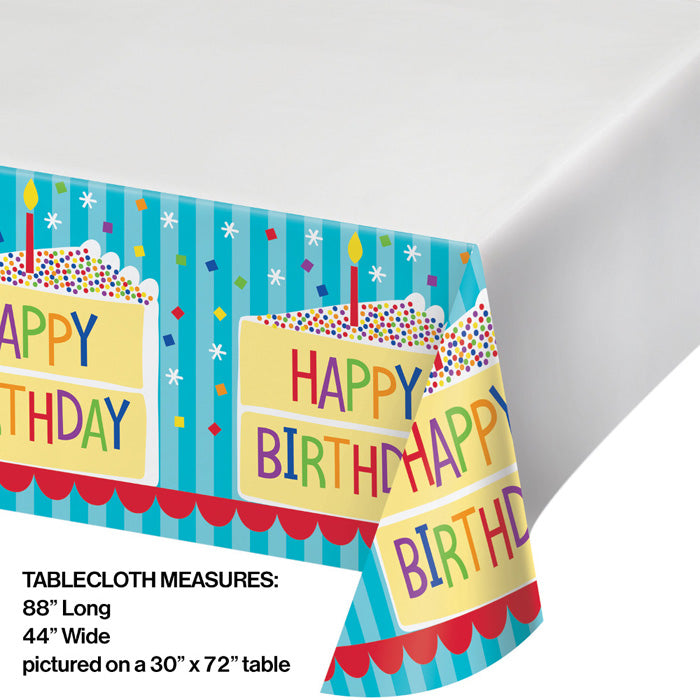 12-Piece Bulk Cake Birthday Plastic Tablecloths - Disposable Party Decorations for Weddings, Baby Showers & Celebrations - Waterproof & Easy Clean