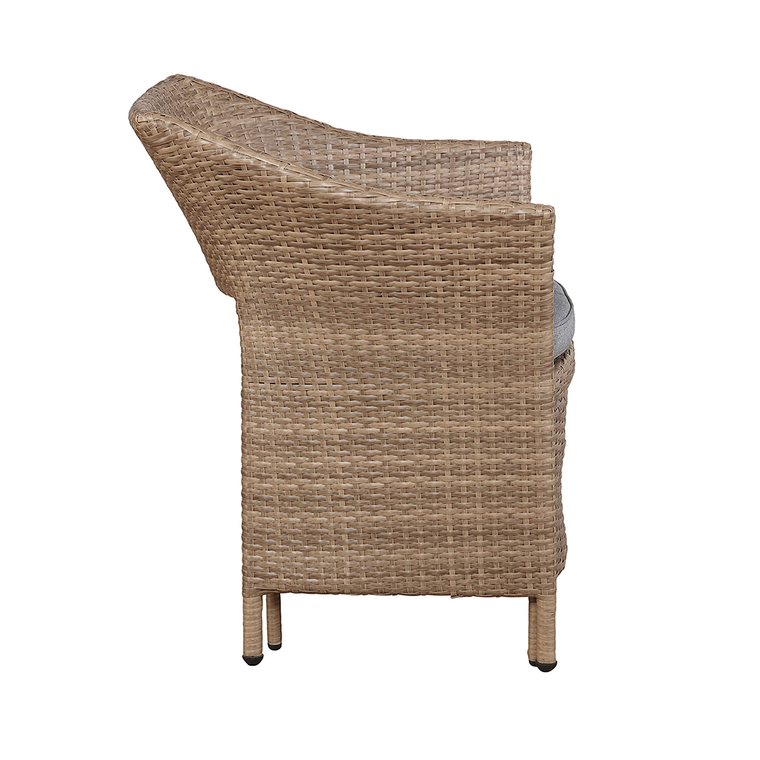 Kokoli All-Weather Outdoor Patio Conversation Set - 2 Durable Chairs with Cushioned Ottomans & 17