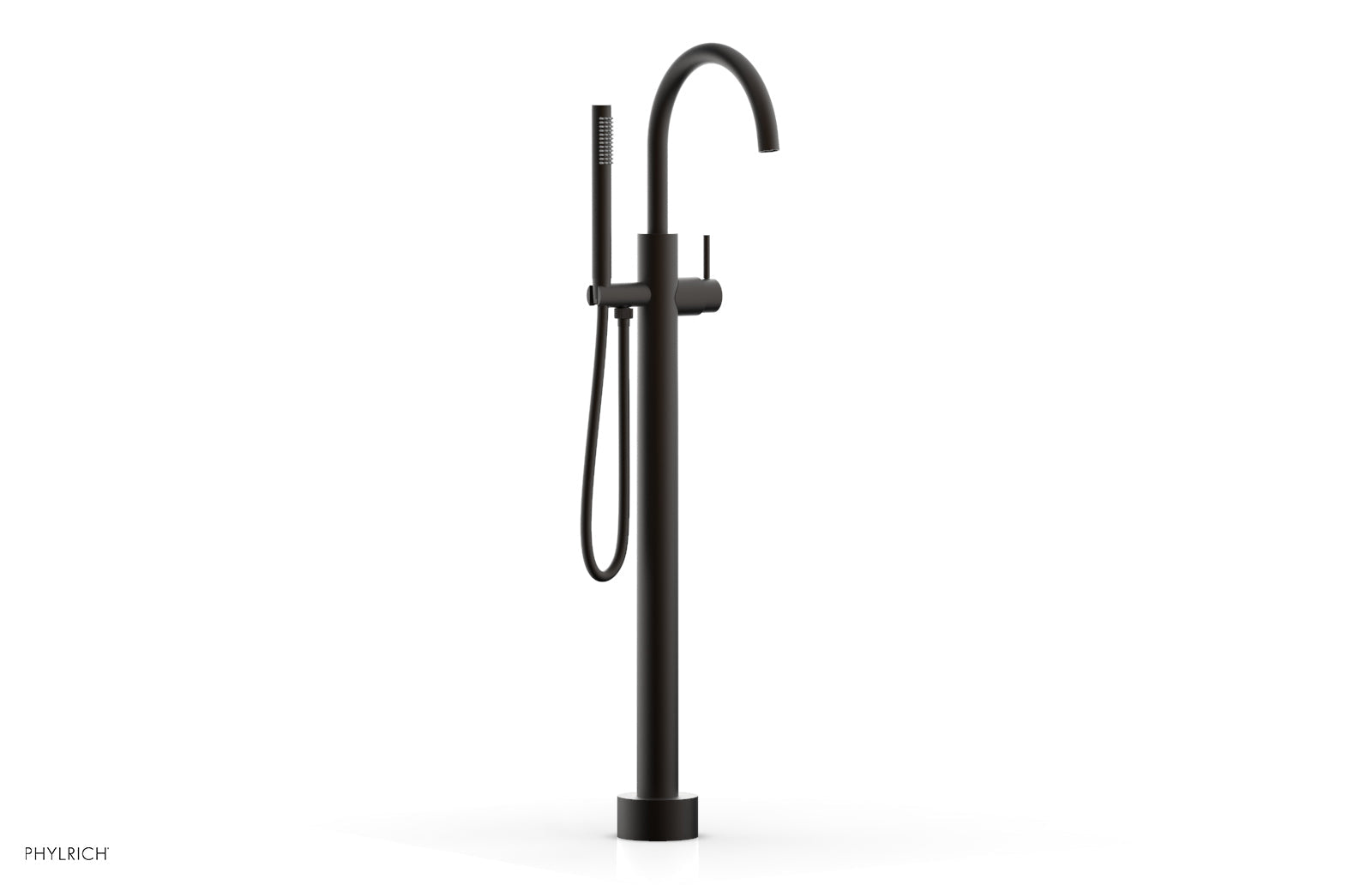 BASIC II Tall Floor Mount Tub Filler with Lever Handle & Hand Shower - 230 45 01 - Perfect for Modern Bathrooms & Spa-Like Showers