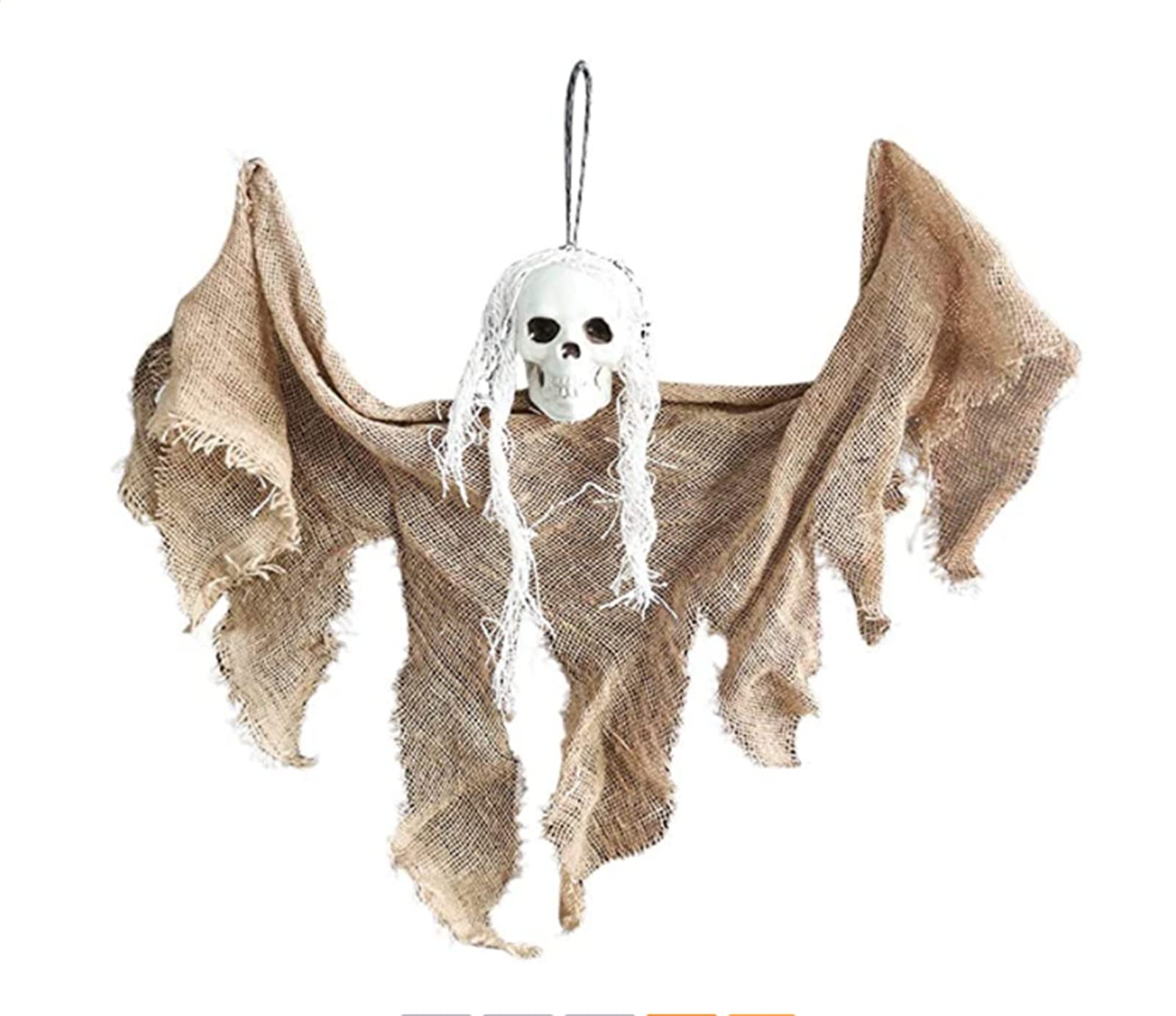 Gorwit Halloween Skull Pendant - Spooky Orange Skull Ornament for Halloween Decorations, Horror Party Supplies, Bar Decor & Prank Gifts - Perfect for Halloween Parties, Haunted Houses & Themed Events