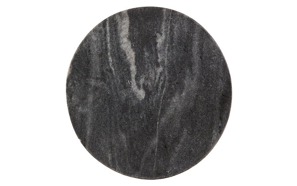 Modern Cary Black and White Marble Accent Table - Stylish Side Table for Living Room, Bedroom, or Office Decor