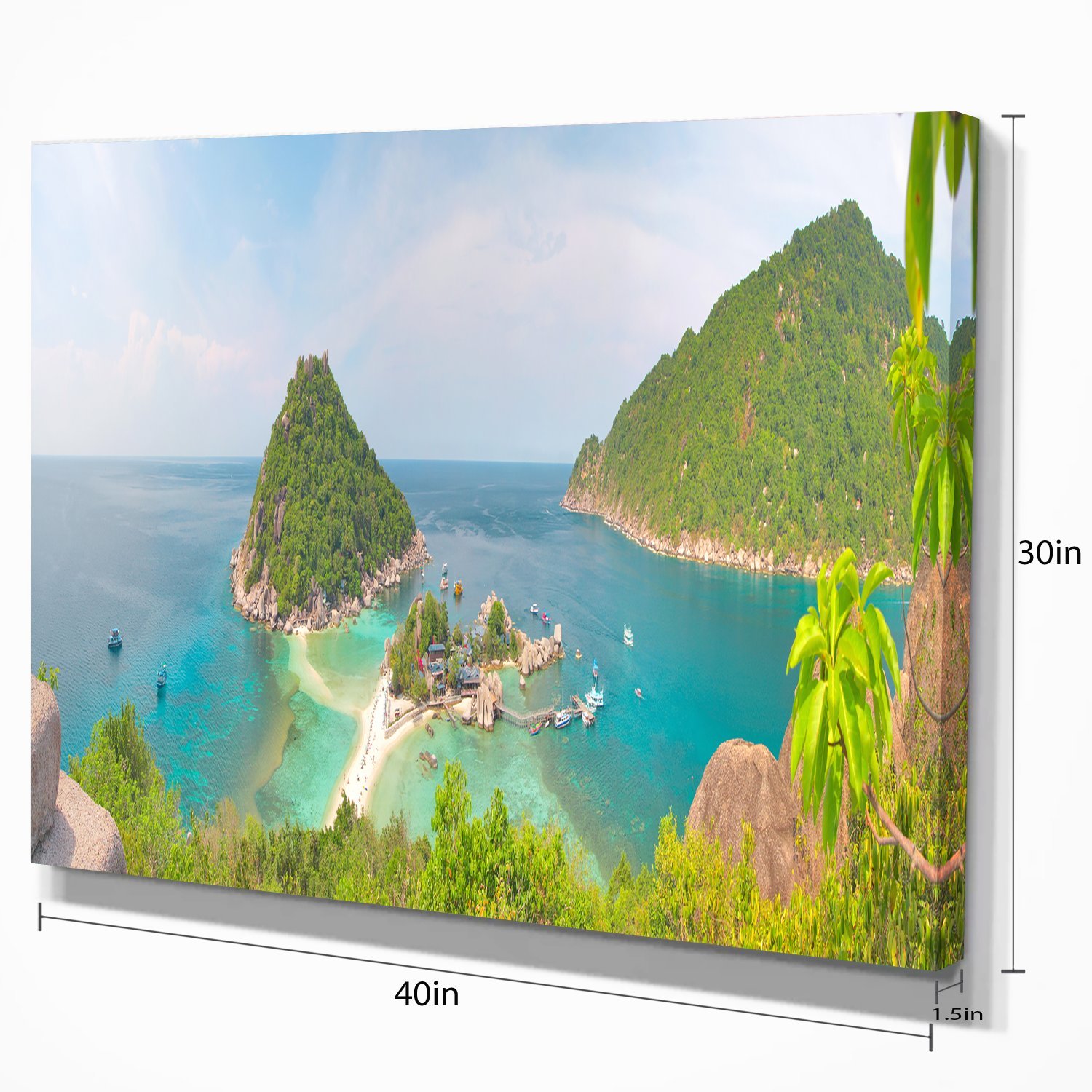 Tropical Island Panorama Large Landscape Photography Canvas Print - Stunning Beach Wall Art for Living Room, Bedroom & Office Decor