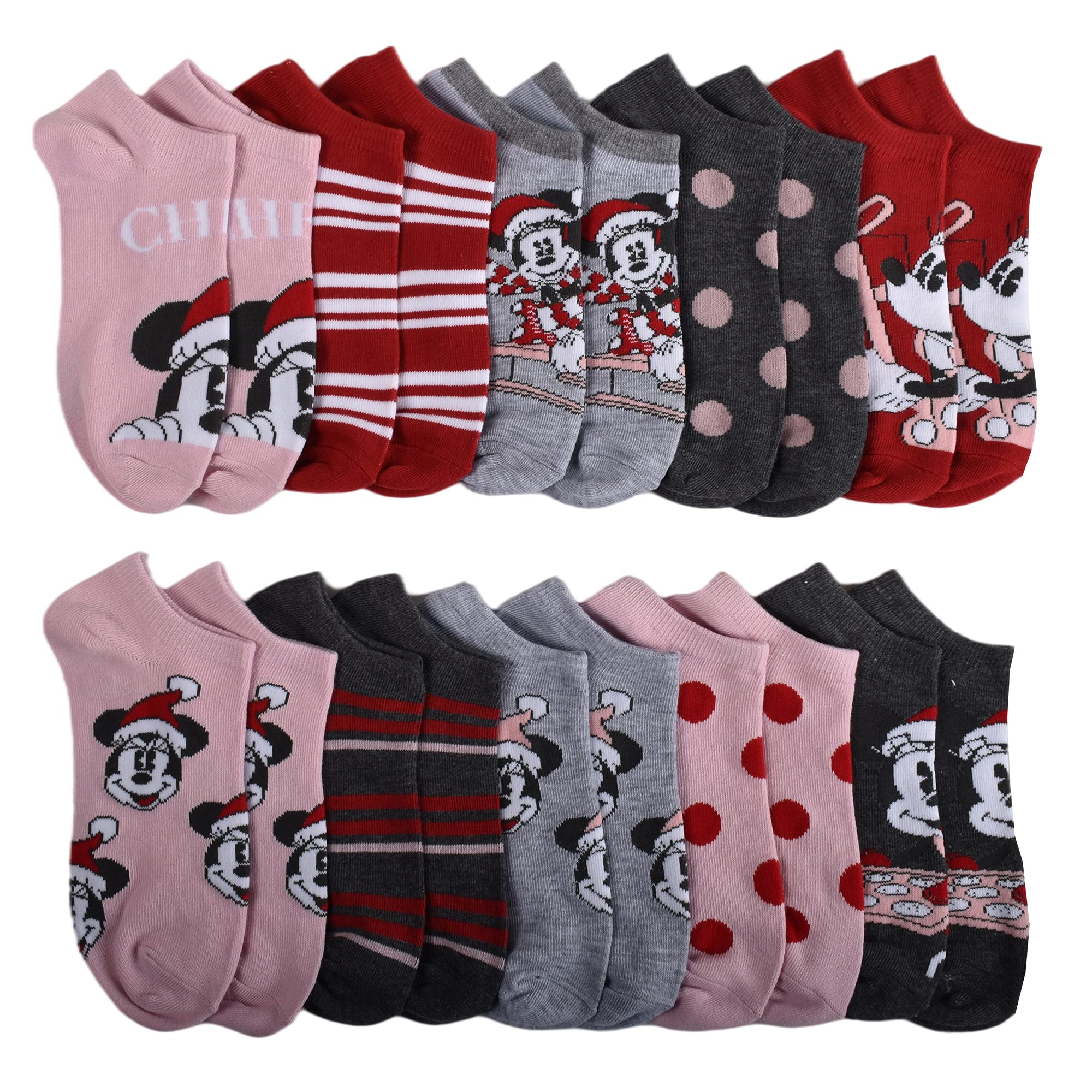 Minnie Mouse Women's No Show Socks - Cute Disney Ankle Socks for Casual Wear, Sneakers & Flats | Perfect for Everyday Comfort & Style