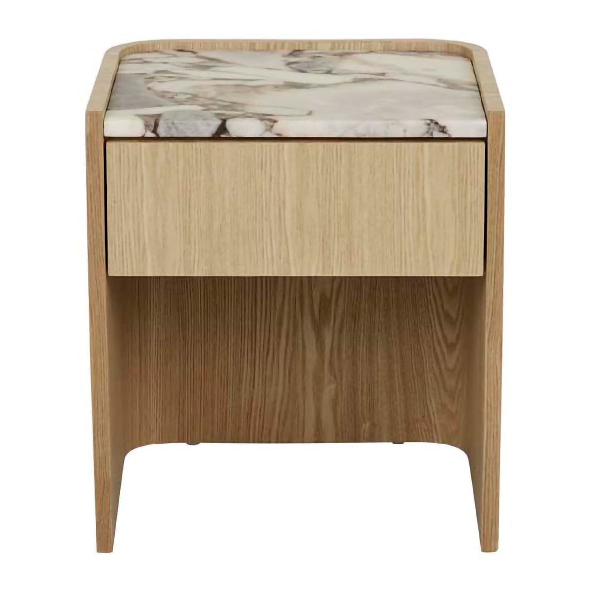 Globe West Elsie Bedside Table - Modern Nightstand with Storage Drawer for Bedroom, Living Room & Office - Stylish Wooden End Table with Shelf