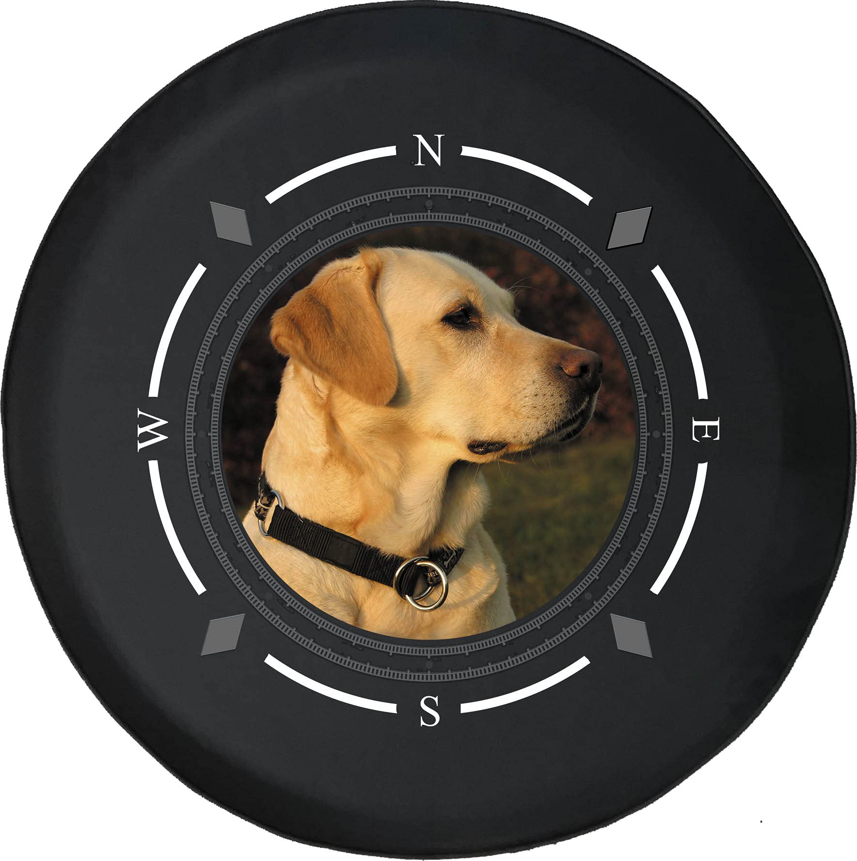 **Premium American Unlimited Spare Tire Cover with Compass Design – Golden Lab Labrador Retriever Dog Print – Fits SUV, Trailer, RV & Most Vehicles – Durable & Stylish Wheel Accessory for Outdoor Adventures & Road Trips**