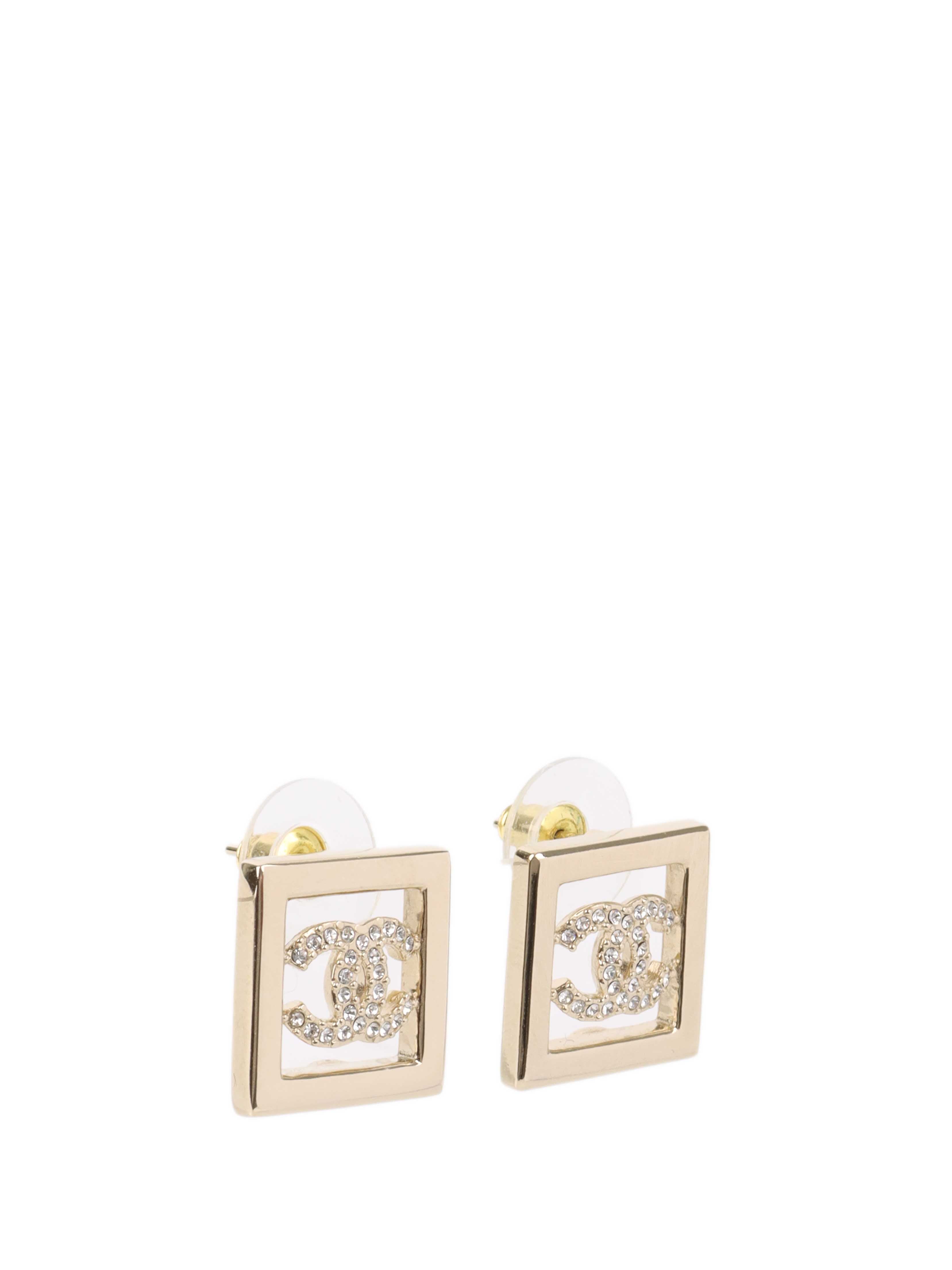 Chanel Gold Square Earrings for Women - Luxury Fashion Jewelry Gift for Birthday, Anniversary & Special Occasions | Elegant Everyday Wear & Party Accessories