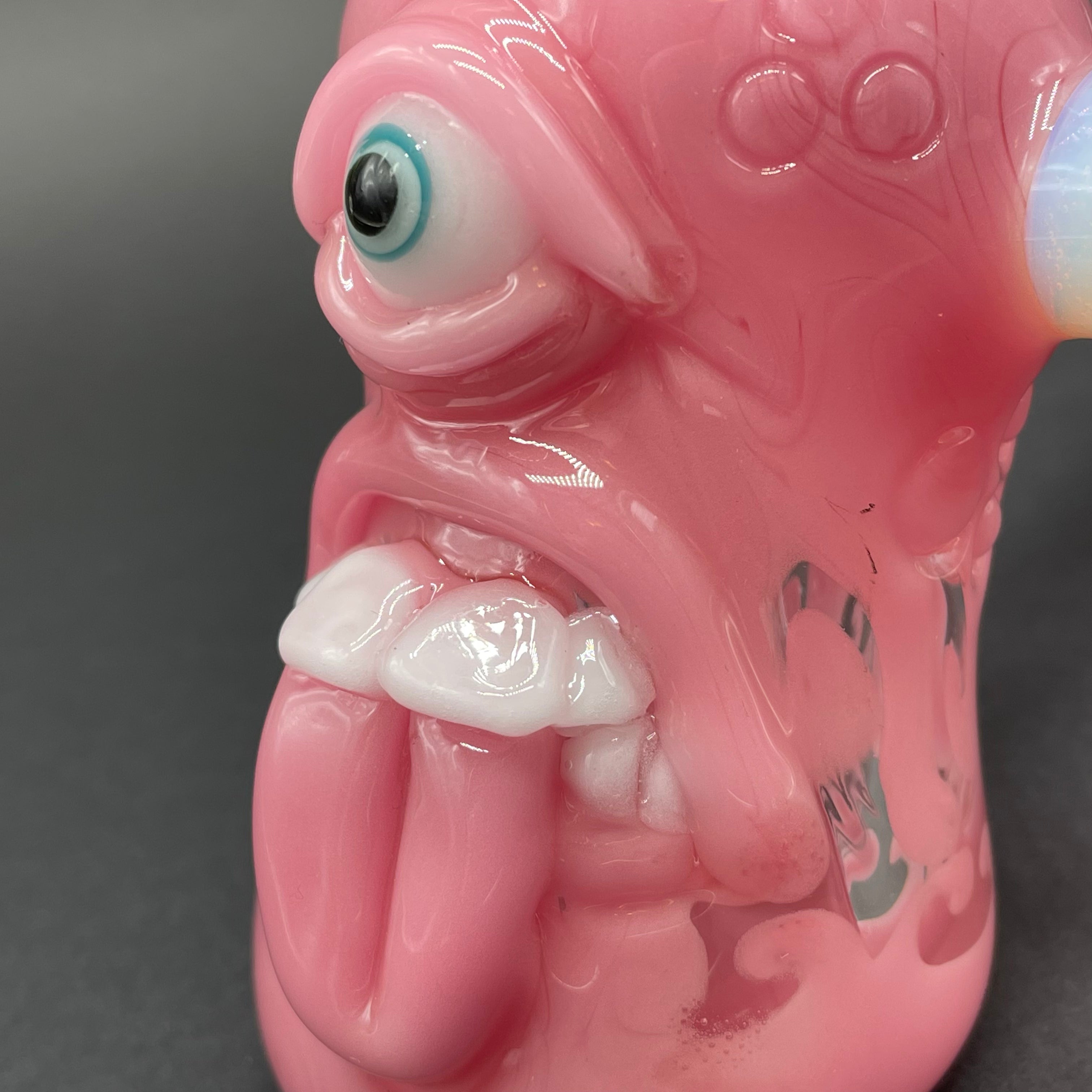 Pink Evil Eye Bubbler Glass Pipe - Handmade Smoking Accessory for Herbal Use | Perfect for Relaxation, Meditation & Spiritual Rituals