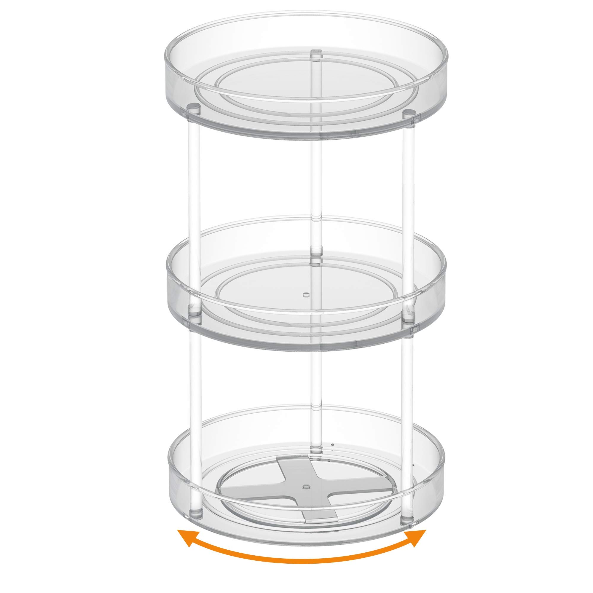 VAEHOLD 3-Tier Lazy Susan Turntable Spice Rack Organizer - Kitchen Cabinet Storage for Spices, Fruits, Snacks & Cosmetics | Farmhouse Style Tiered Tray for Pantry, Bathroom & Tabletop Decor | Perfect for Home Organization & Entertaining