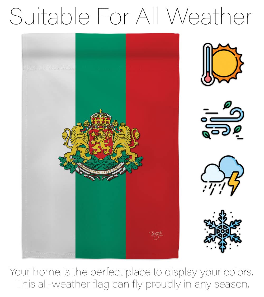 Bulgaria National Flag Set 28x40in w/Pole for Home & Garden Decor