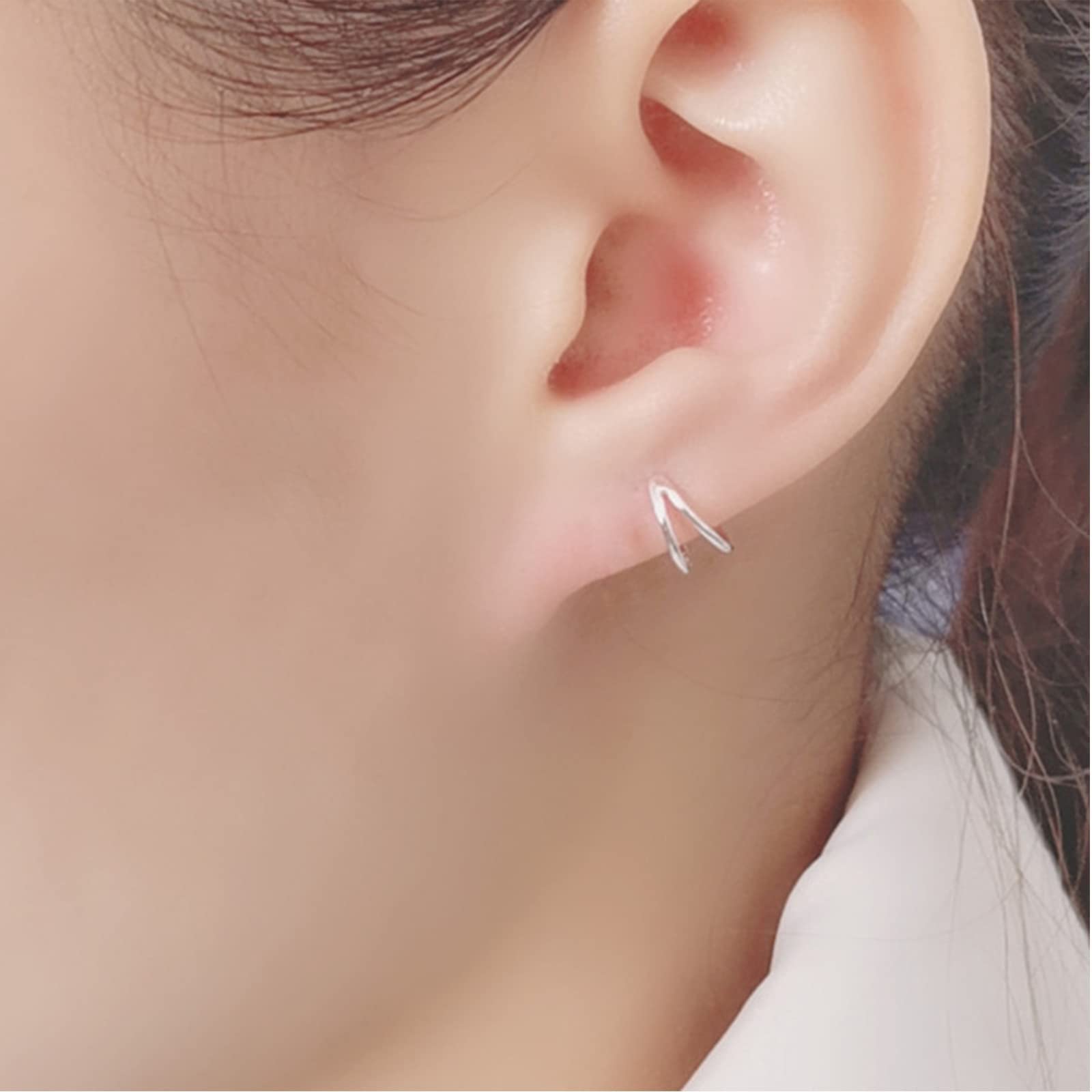 8 Pcs Double Hoop Nose Rings for Women - Surgical Steel Spiral Nose Rings for Single Piercing - Twist Nose Hoop Jewelry Under $5 - Perfect for Everyday Wear, Parties, and Gifts
