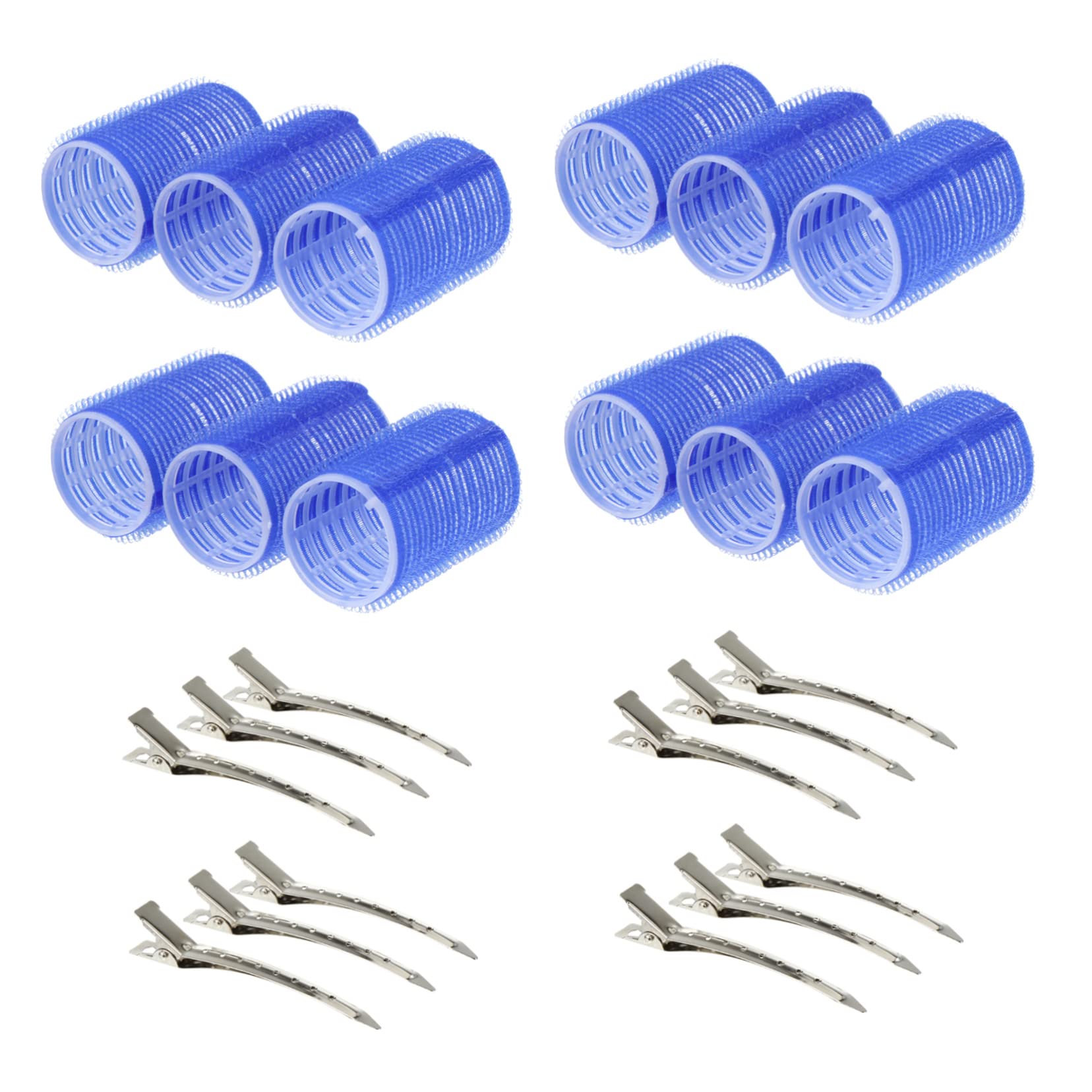FRCOLOR 12pcs Self-Grip Hair Rollers Set - Large Auto Curlers for Volume & Styling, Medium Hair Curler Clips with Hairpins | Perfect for Home Salon, Party Hairstyles & Daily Curling
