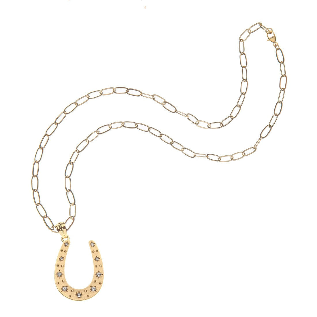 Jane Win LUCKY Starry Horseshoe Pendant Necklace - Sterling Silver Good Luck Charm Jewelry for Women - Perfect for Birthday Gifts & Everyday Wear
