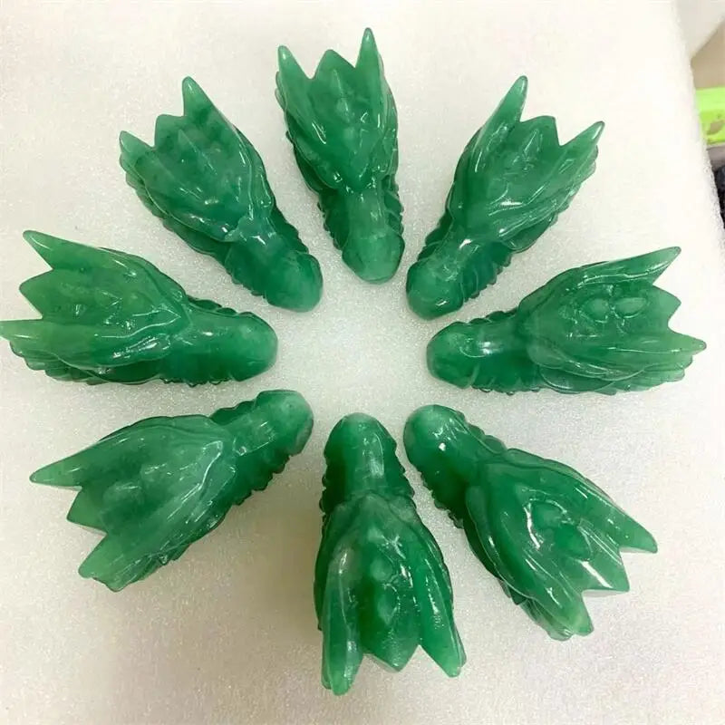 7.5CM Natural Green Aventurine Dragon Skull Carving - Handcrafted Animal Statue for Home Decor, Office Display & Spiritual Healing | Unique Holiday Gift, Feng Shui Decor & Meditation Aid (1 Piece)