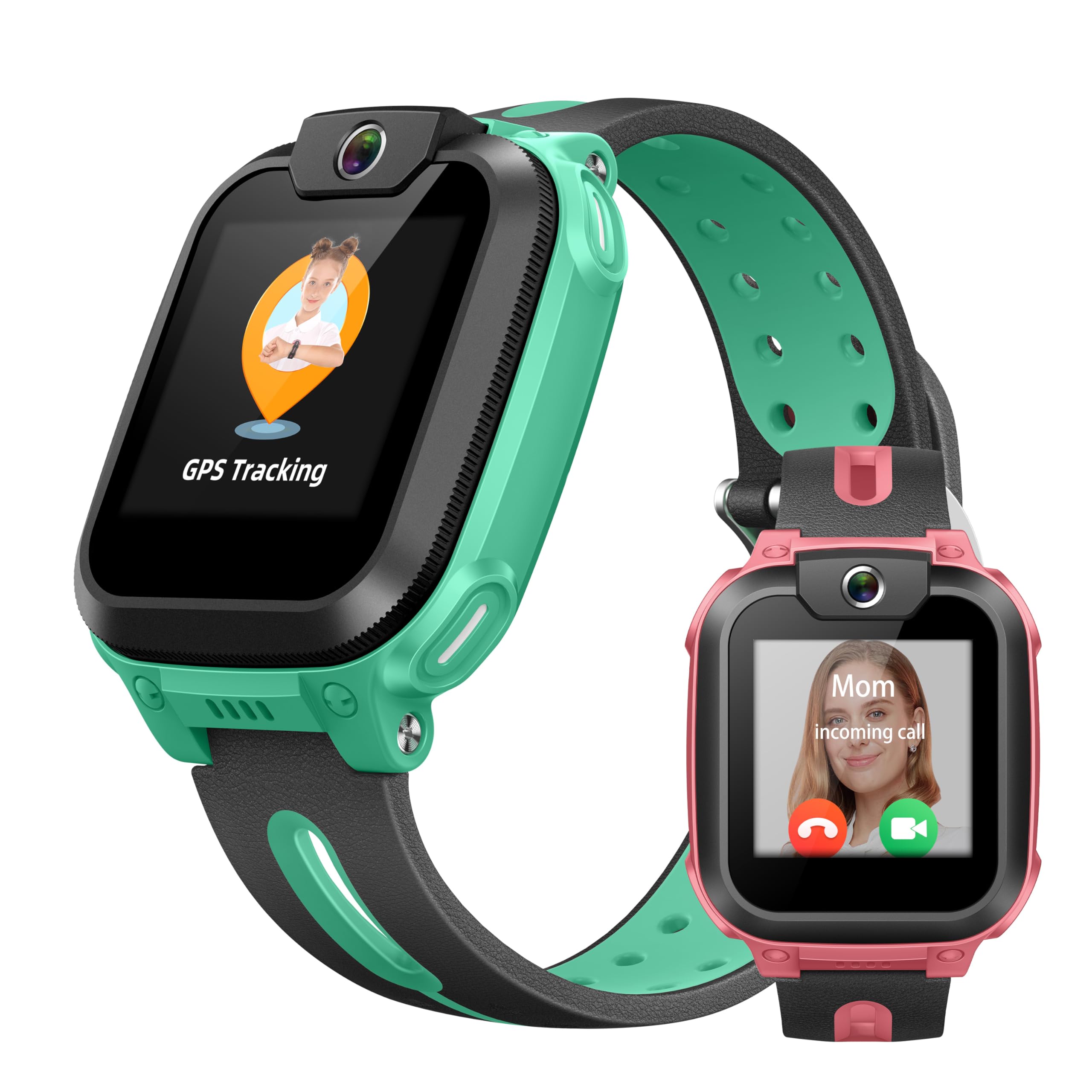 imoo Watch Phone Z1 Kids Smart Watch - 4G LTE GPS Tracker with Video Call, Real-Time Location Tracking & IPX8 Waterproof - Durable Smartwatch for Boys & Girls (Green) - Perfect for School, Outdoor Play & Safety Monitoring