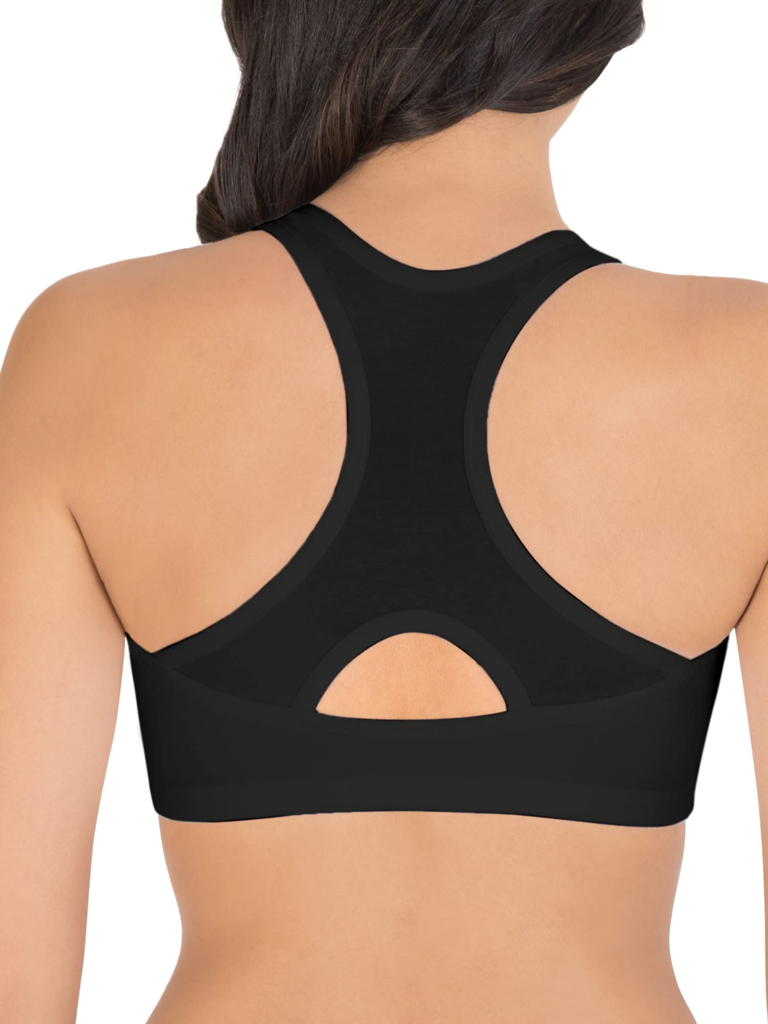 Fruit of the Loom Women's Front Closure Built-Up Sports Bra - Comfortable Support for Yoga, Gym & Active Lifestyle