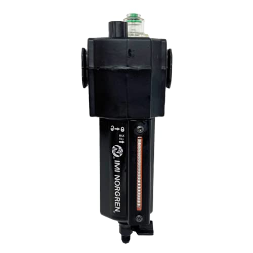 Norgren Excelon L74C-3AP-QDN Oil-Fog Lubricator - 3/8 NPT Ports, Metal Bowl with Liquid Level Indicator, Manual Drain - Ideal for Pneumatic Systems, Industrial Machinery, and Compressed Air Applications