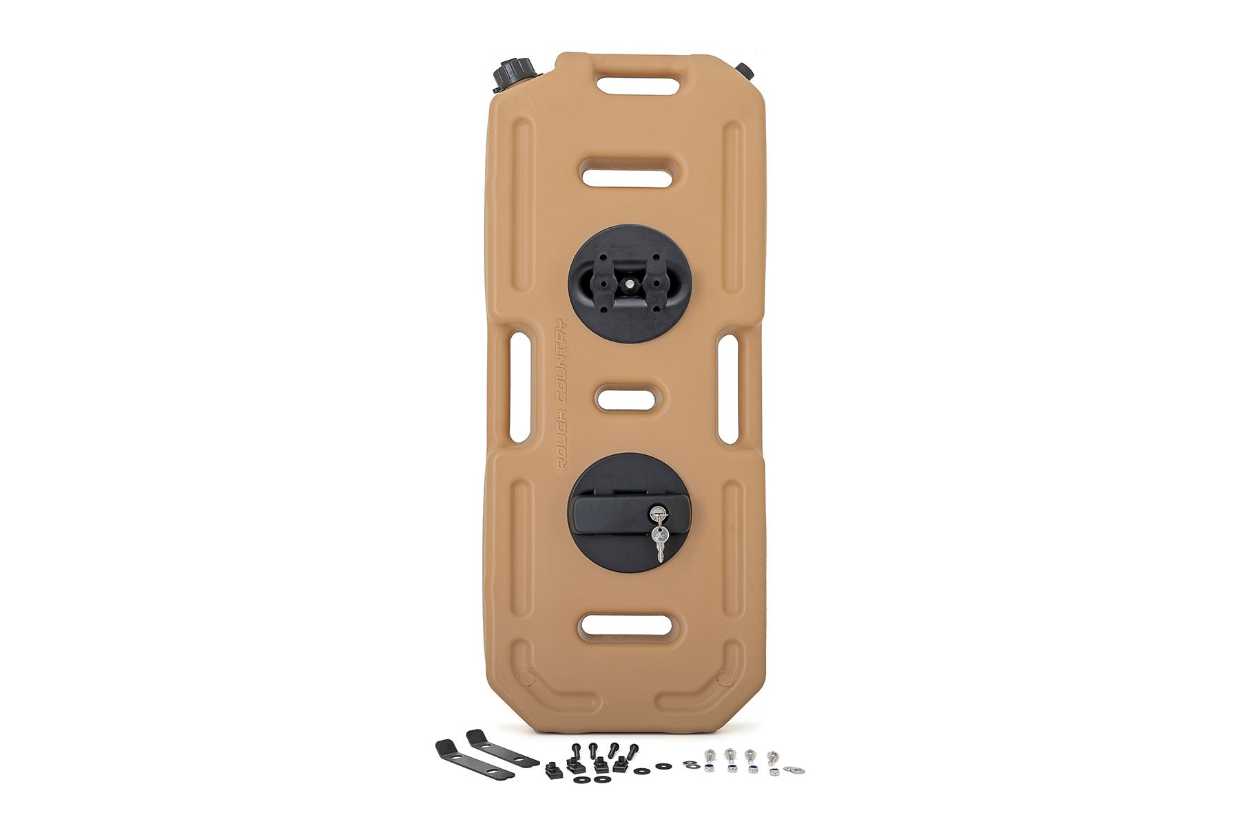 20L Heavy-Duty Tan Fluid Container with Lockable Lid - Portable Gasoline, Oil & Water Storage for Camping, Boating & Emergency Supplies (Model: 99063A)