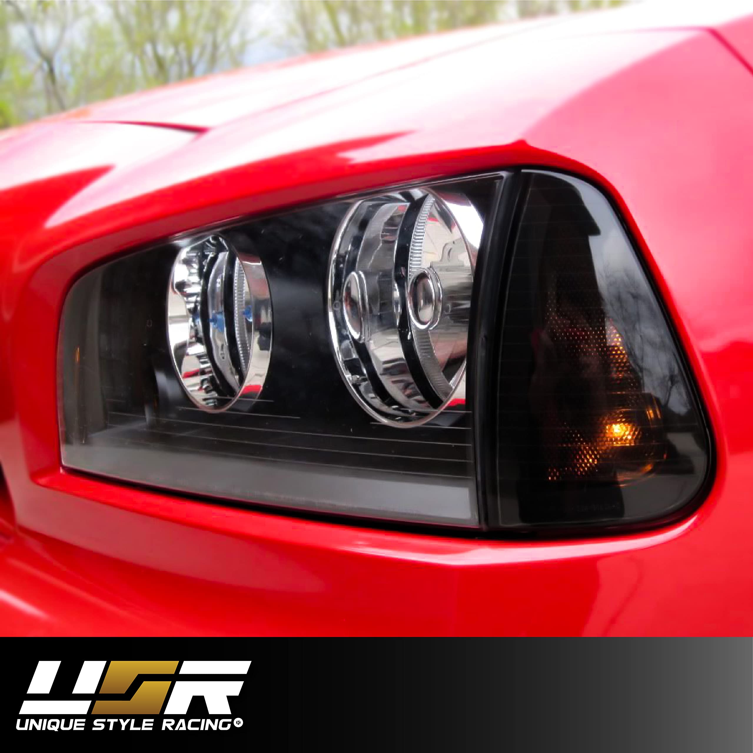 USR DEPO Black/Smoke Turn Signal Lights - Front Corner Lamps Pair (Left & Right) Compatible with 2006-2010 Dodge Charger Sedan | Smoked Lens Design | Easy Installation | Enhanced Visibility & Style for Night Driving & Custom Car Mods
