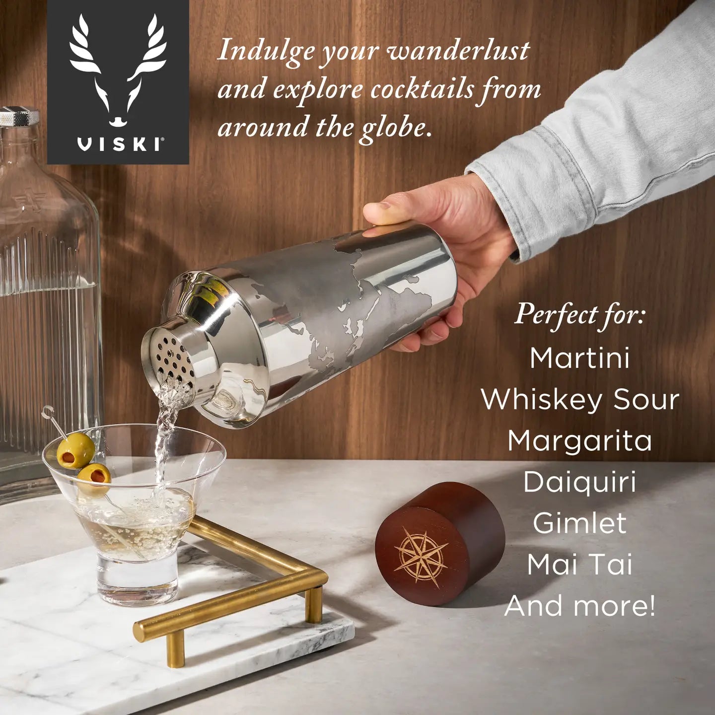 Premium Stainless Steel Cocktail Shaker Set - Bar Mixing Tools for Professional & Home Bartenders - Perfect for Mojitos, Margaritas & Cocktail Parties