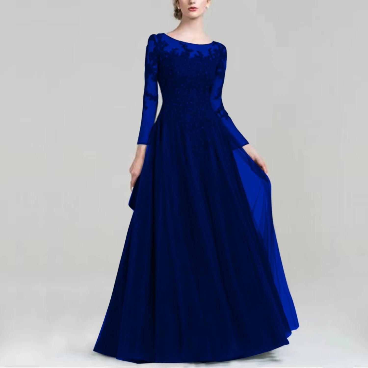 Elegant Tulle Scoop Neck Mother of Bride Dress with Sparkling Sequins - Perfect for Weddings, Formal Events & Special Occasions