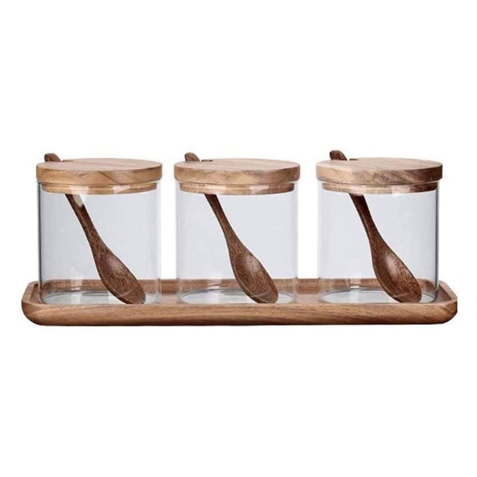 Premium Gourmet Seasoning Box Set with Glass Spice Jars & Serving Spoons - Elegant Condiment Cruet Bottles for Kitchen Organization - Perfect for Cooking, Baking & Entertaining
