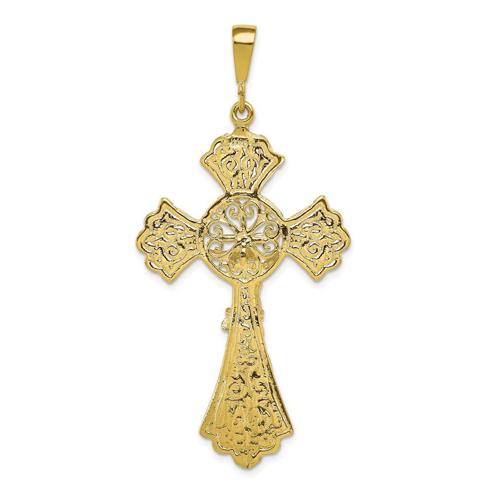 10K Yellow Gold Crucifix Charm Pendant - Roy Rose Jewelry for Women & Men - Perfect for Gifts, Religious Occasions & Everyday Wear