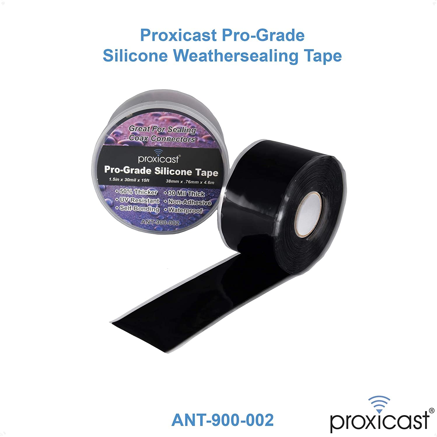 Proxicast 10 dBi High-Gain 4G/5G/WiFi Omni-Directional Antenna with 50ft Professional Coaxial Cable & Mounting Tape Kit (ANT-126-002-BDL-50) - Boost Cellular Signal for Home, Office, RV & Outdoor Use