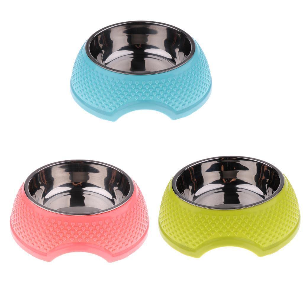 Non-Slip Stainless Steel Pet Bowl for Dogs & Cats - Sky Blue Feeder & Water Dish for Anti-Tip Mess-Free Feeding at Home or Travel