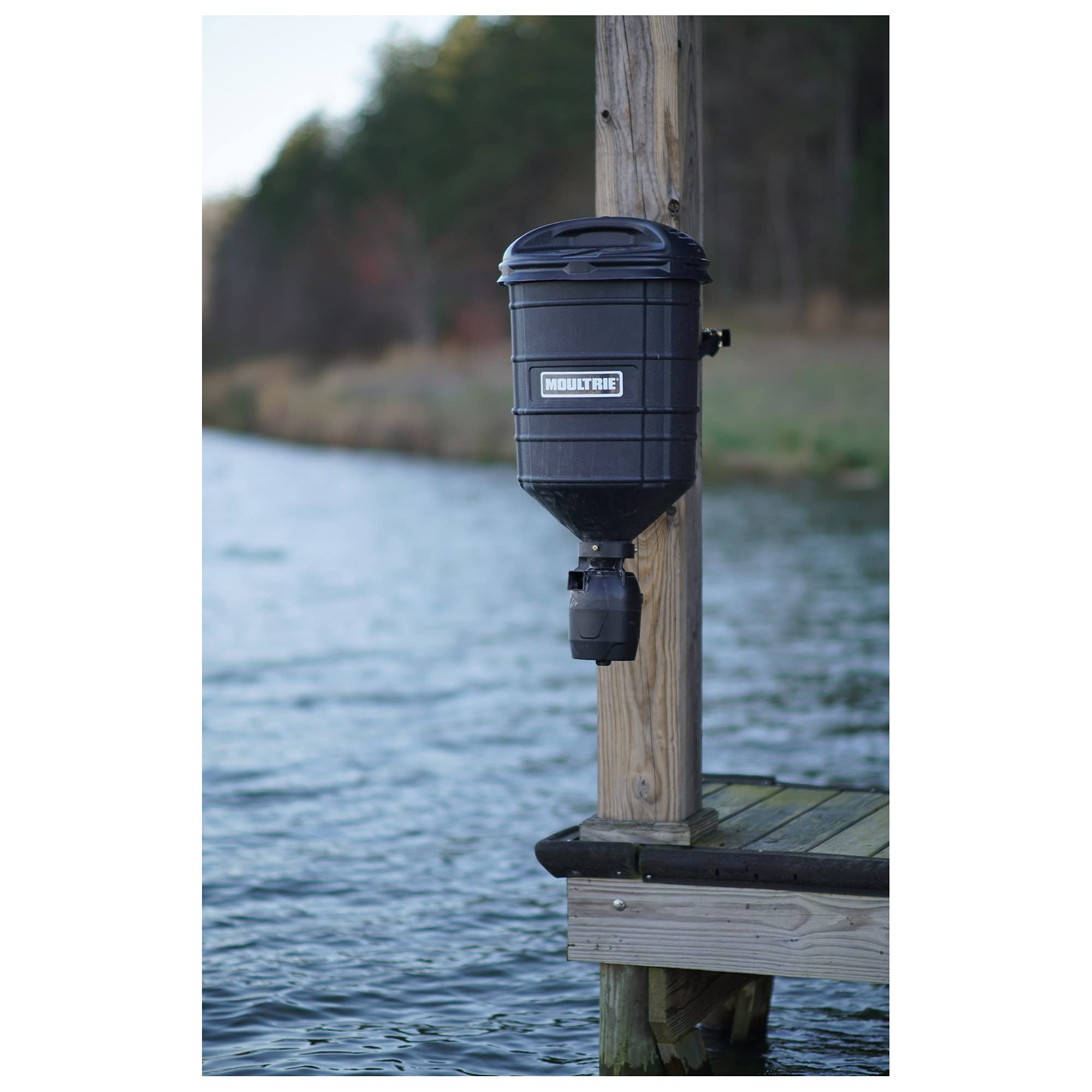 Moultrie 15 Gallon Directional Hanging Deer Feeder with 30-Degree Range & Easy Set Timer - Perfect for Hunting, Wildlife Observation, and Deer Attraction in Wooded Areas