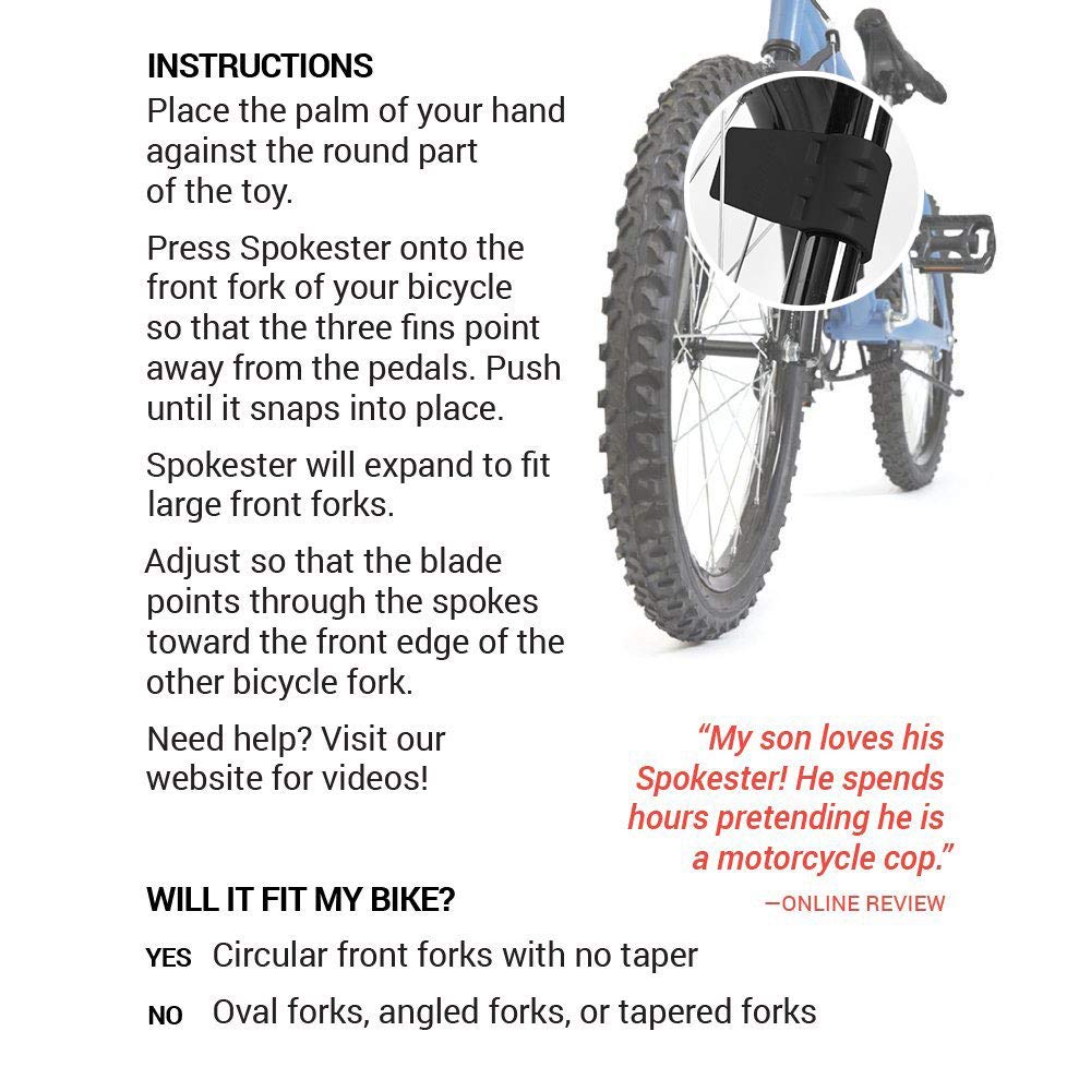 SPOKESTER Bike Noise Maker - Motorcycle Sound Effect for Bicycles | Fun Cycling Accessory for Kids & Adults | Perfect for Commuting, Safety & Prank Rides