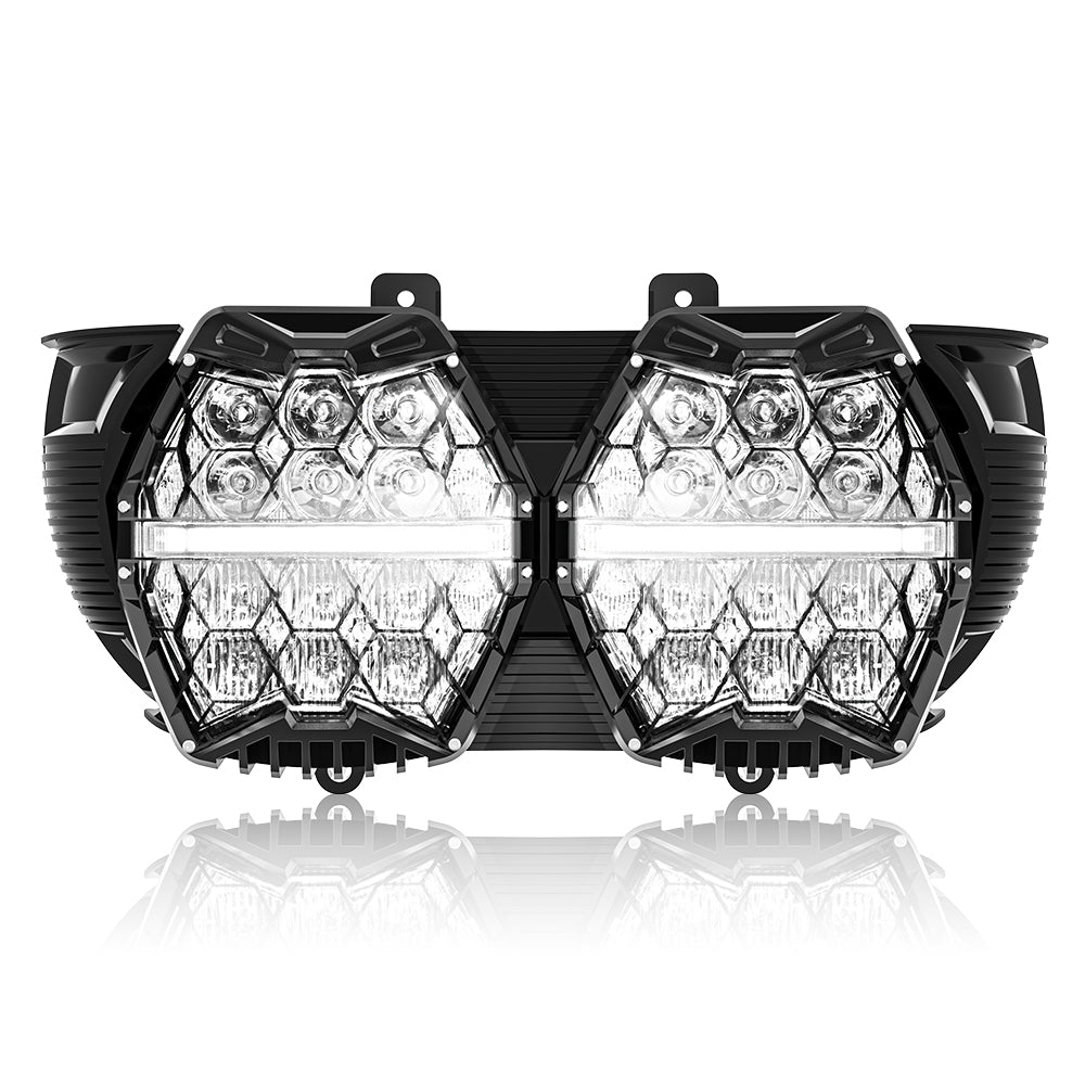 240W Harley Davidson Road Glide LED Dual Headlight Kit - Compatible with 2015-2024 Models - High Brightness Motorcycle Headlight for Night Riding & Improved Visibility