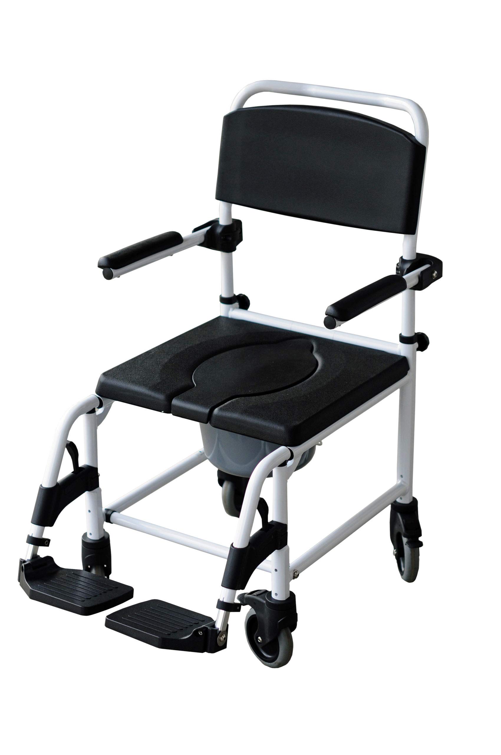 Adjustable Shower Chair & Commode with 5