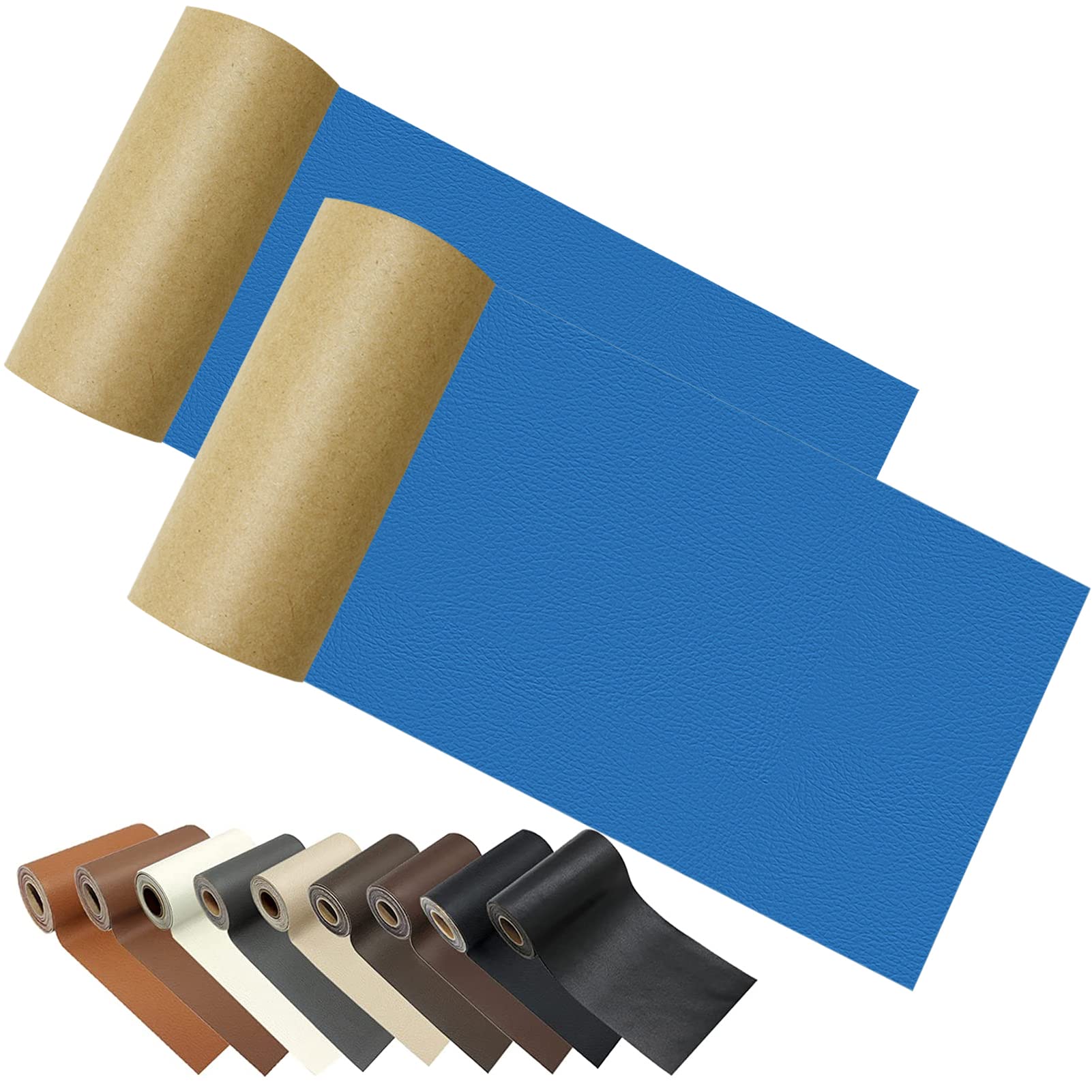 Leather Repair Patch Tape Kit - 2 Pack (4x60 Inch) - Self-Adhesive Vinyl & Leather Repair for Couches, Sofas, Car Seats, Handbags, Jackets - First Aid Furniture Repair Kit (Blue) - Perfect for Home, Office & Auto Upholstery Repairs