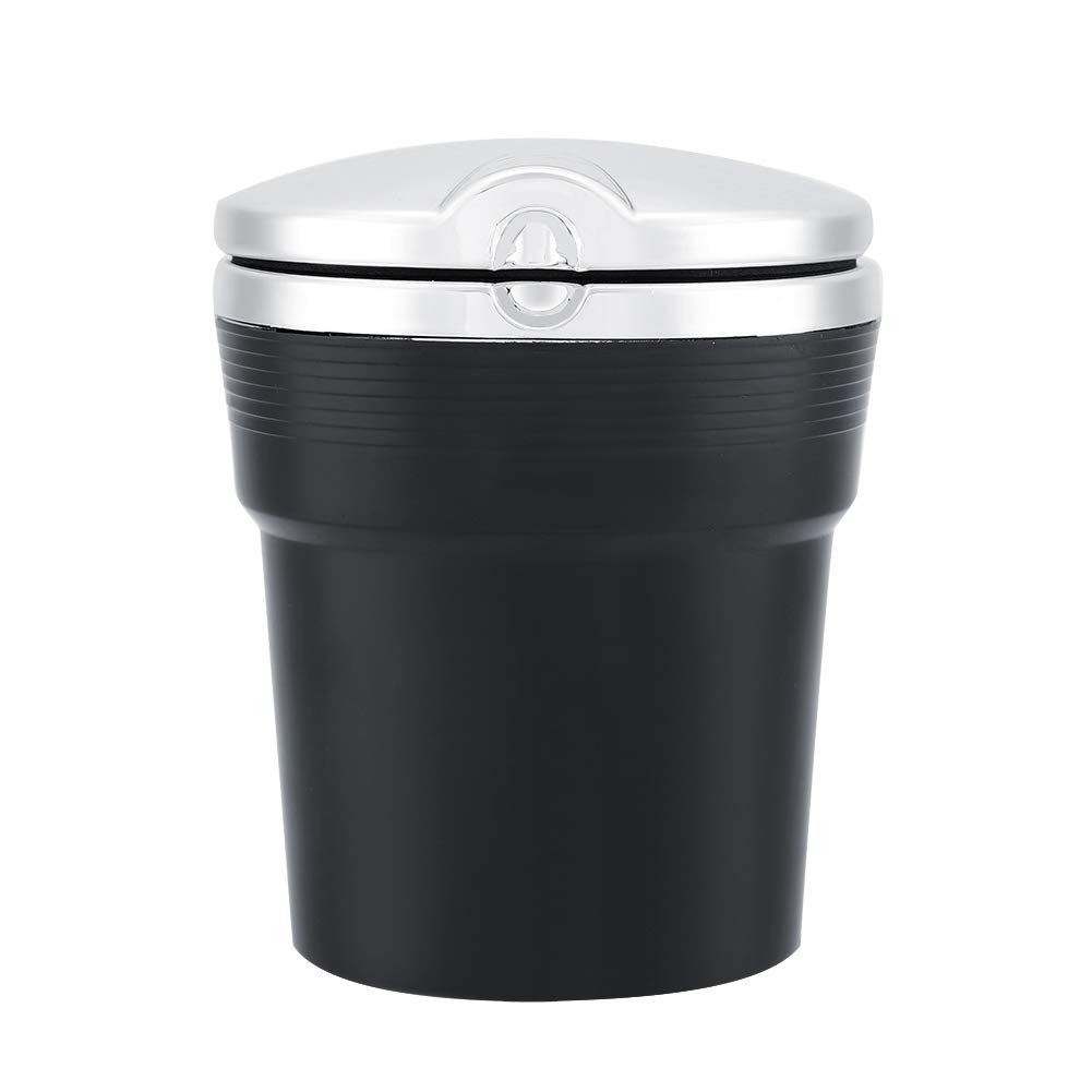 Car Ashtray with LED Light - Anti-Slip Cigarette Holder with Smoking Hole for Car Travel - Durable & Sturdy Auto Accessory for Road Trips & Commuting