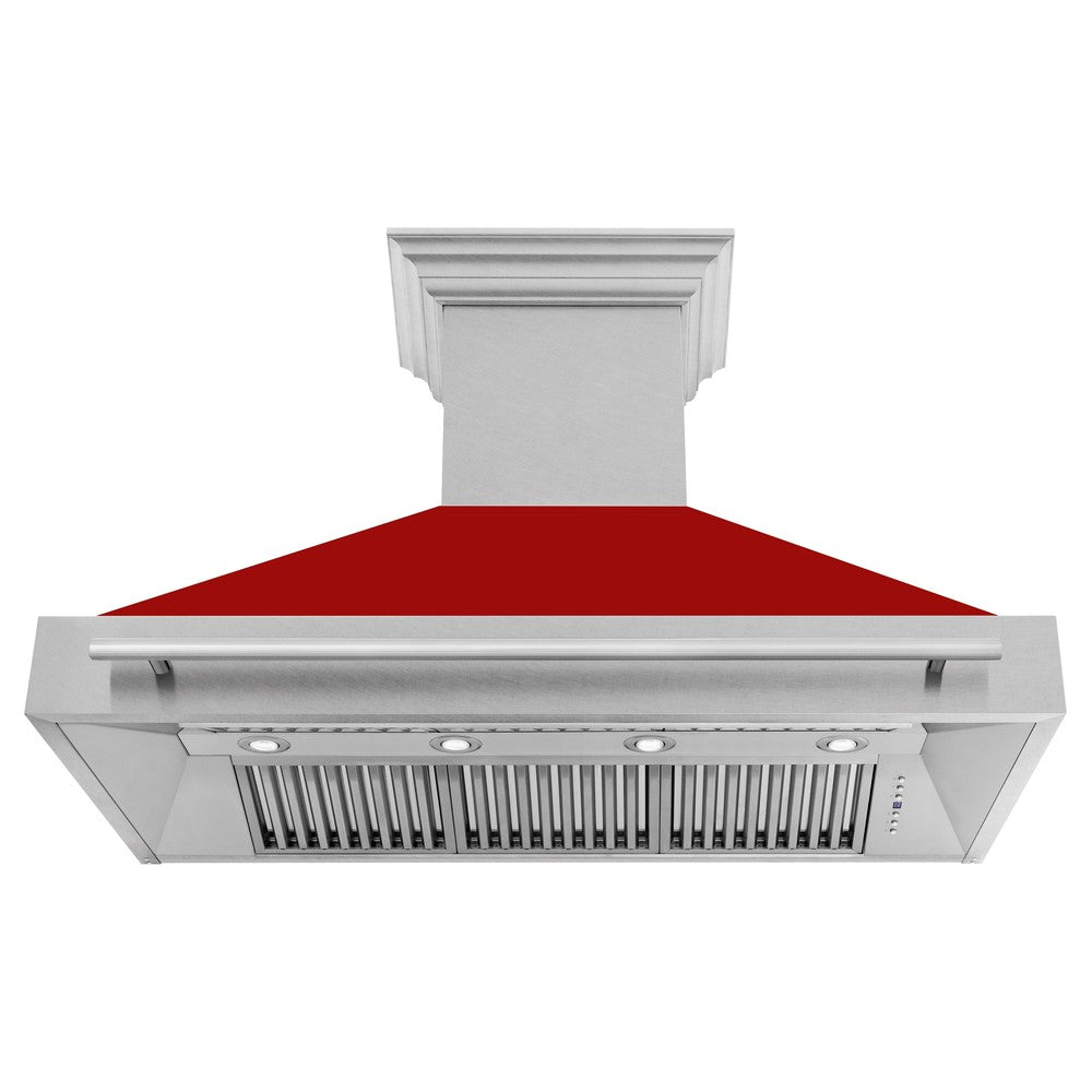 ZLINE 48-Inch Stainless Steel Wall Mount Range Hood with Satin Finish & Stainless Steel Handle (8654SNX 48) - Powerful Kitchen Ventilation for Gas Stoves & Cooking Areas