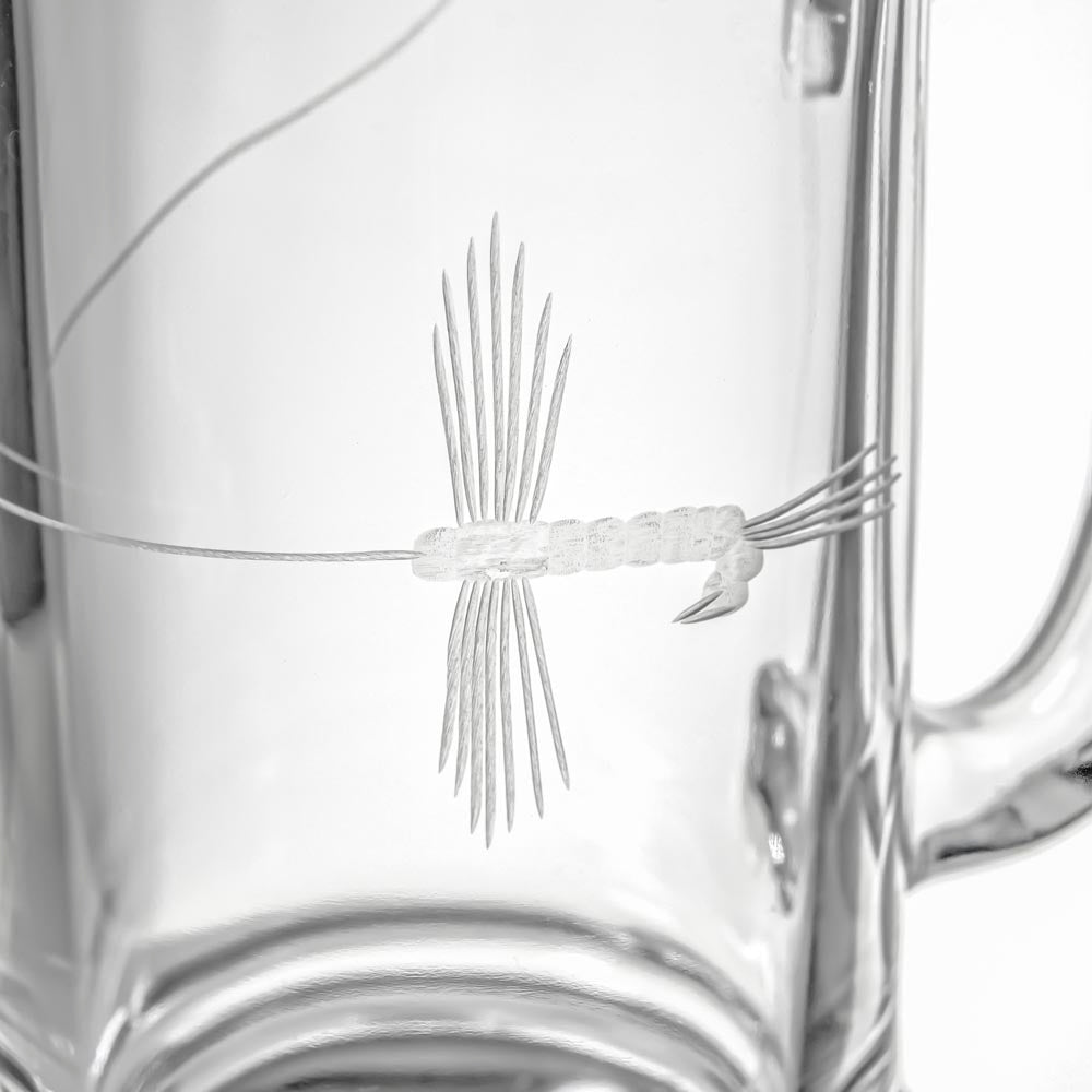 Premium Fly Fishing Design 15oz Beer Mugs - Set of 2 | Durable Glass Pint Cups for Beer, Cocktails & Iced Drinks | Perfect for Camping, Fishing Trips & Man Cave Decor